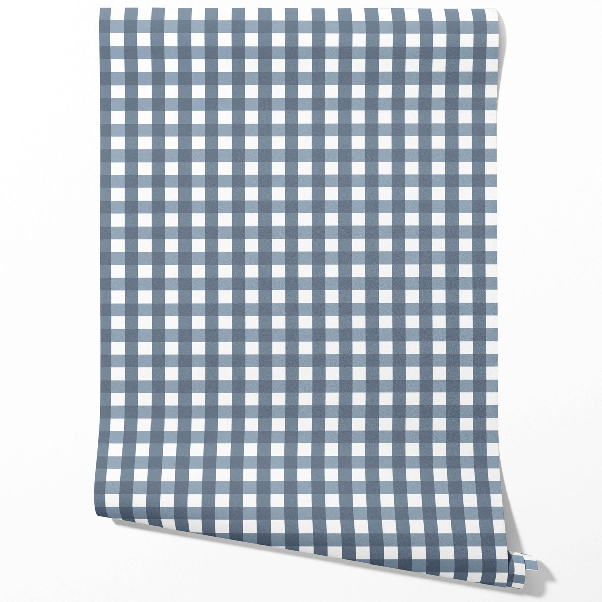 Geometric Gingham Traditional Wallpaper Sample (Slate Blue)