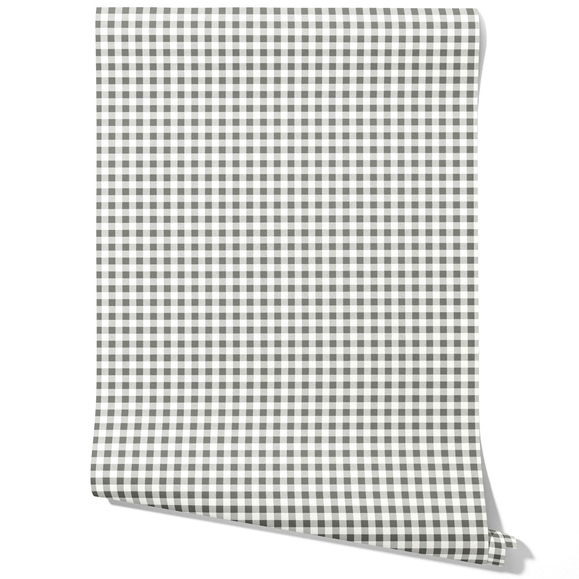 Neutral Gingham Checkered Traditional Wallpaper Sample (Gray)