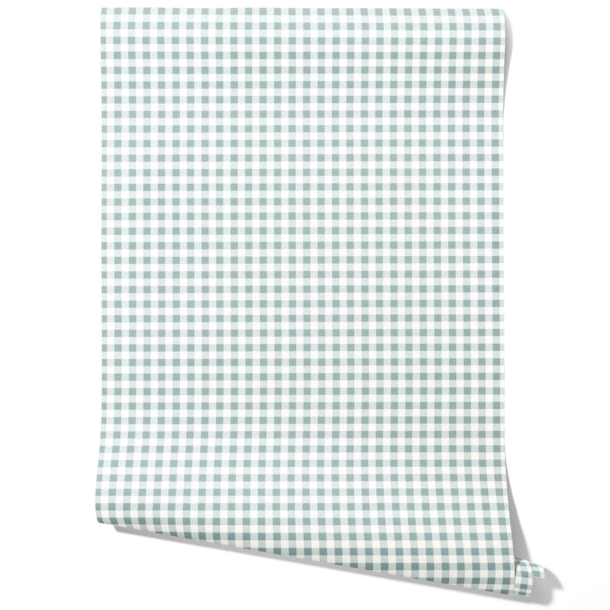 Gingham Checkered Traditional Wallpaper Sample (Pastel Blue)
