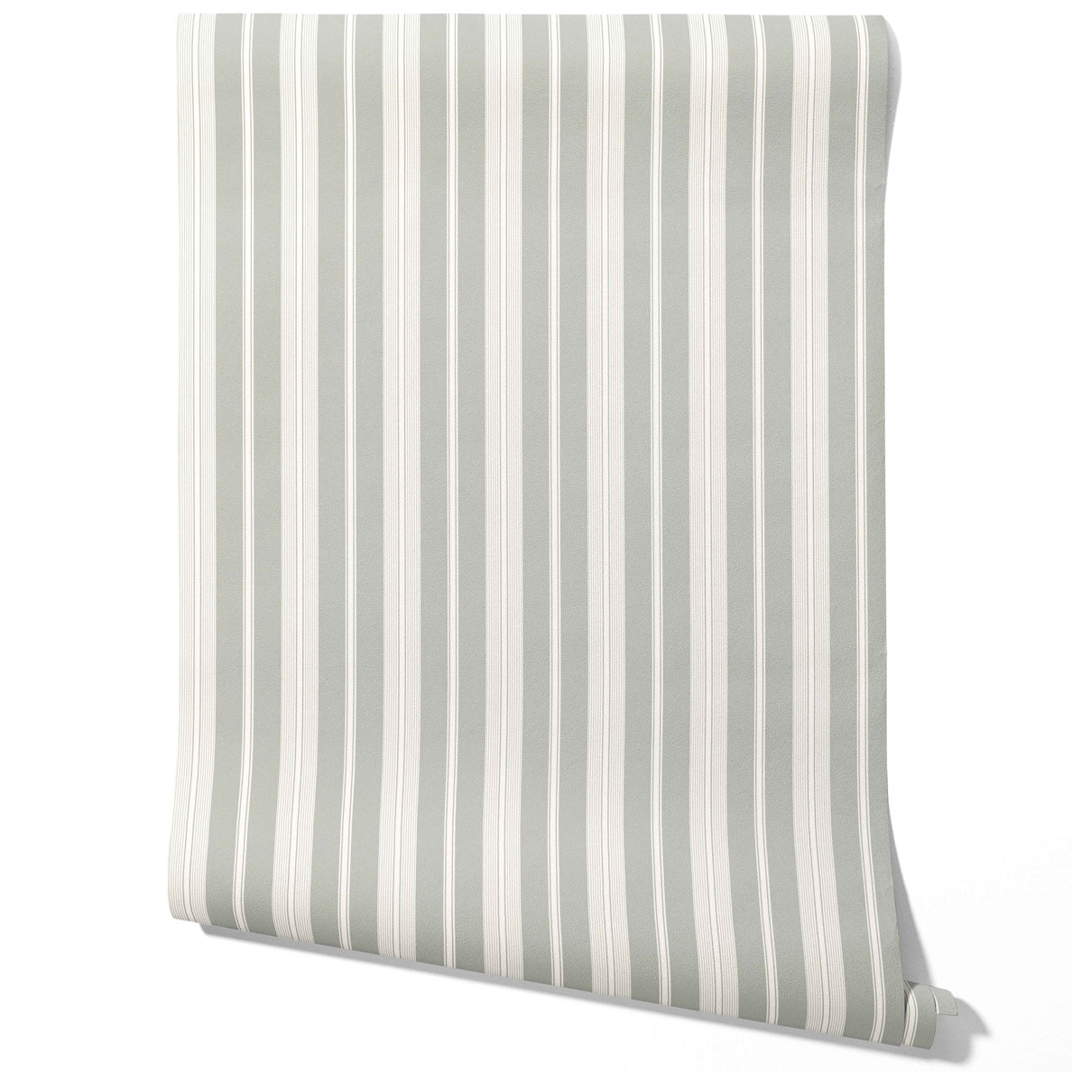 Neutral Geometric Striped Traditional Wallpaper Sample (Sage Gray)
