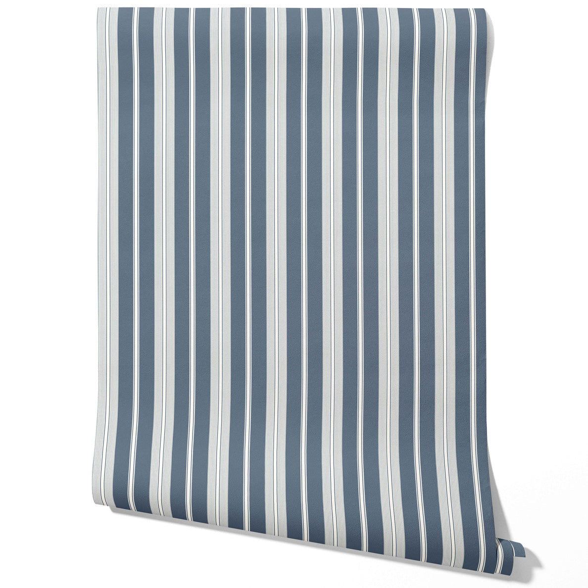 Geometric Striped Traditional Wallpaper (Slate Gray/ Blue)