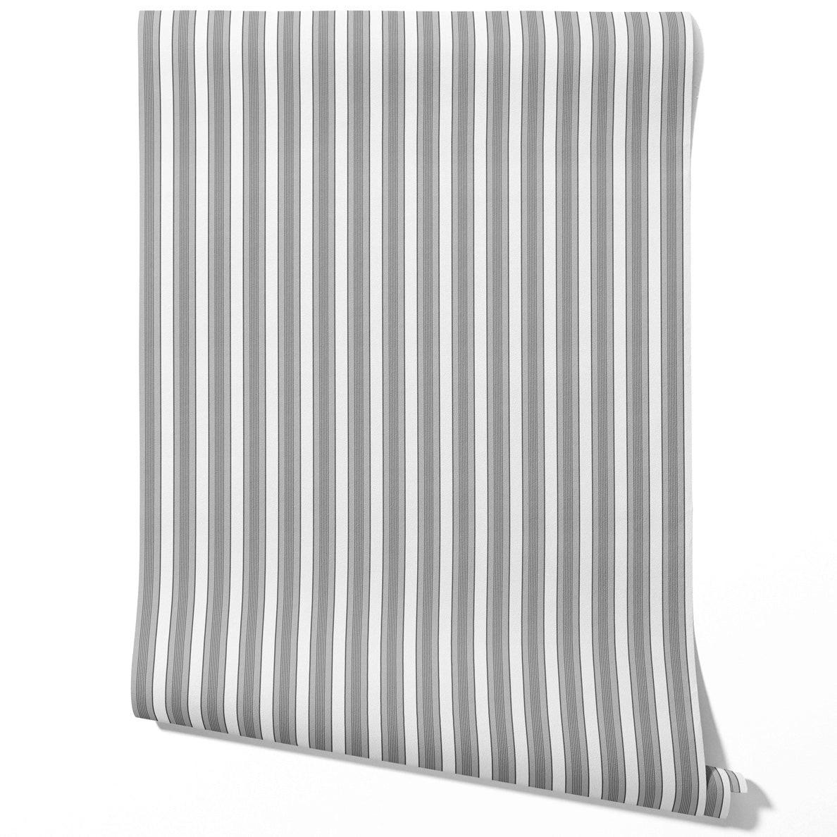 Neutral Geometric Striped Traditional Wallpaper (Gray)