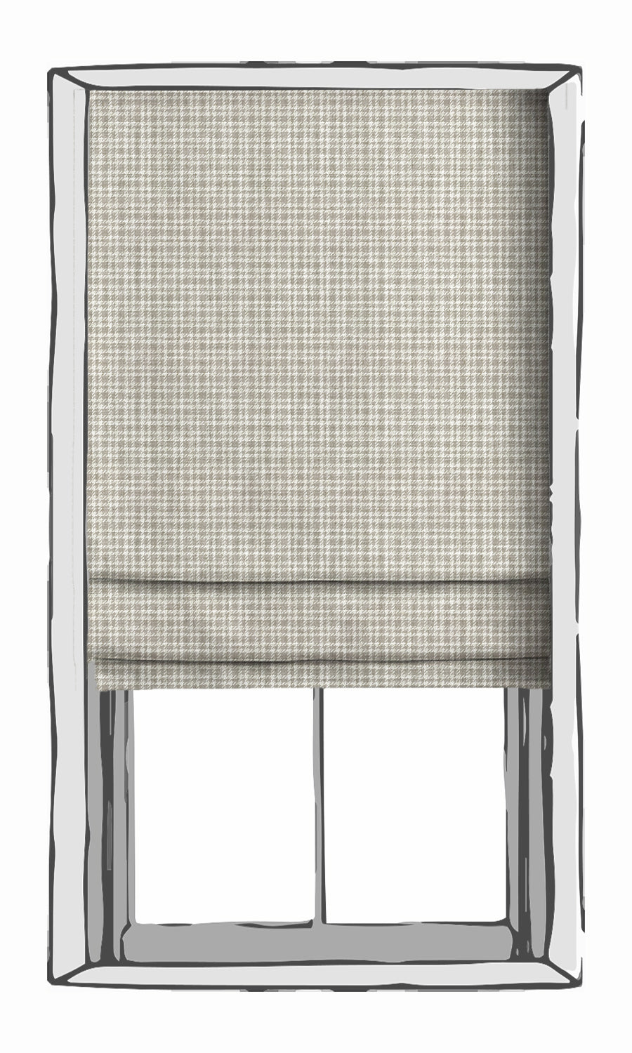 Modern Check Patterned Window Treatments Fabric Sample (Warm Grey)