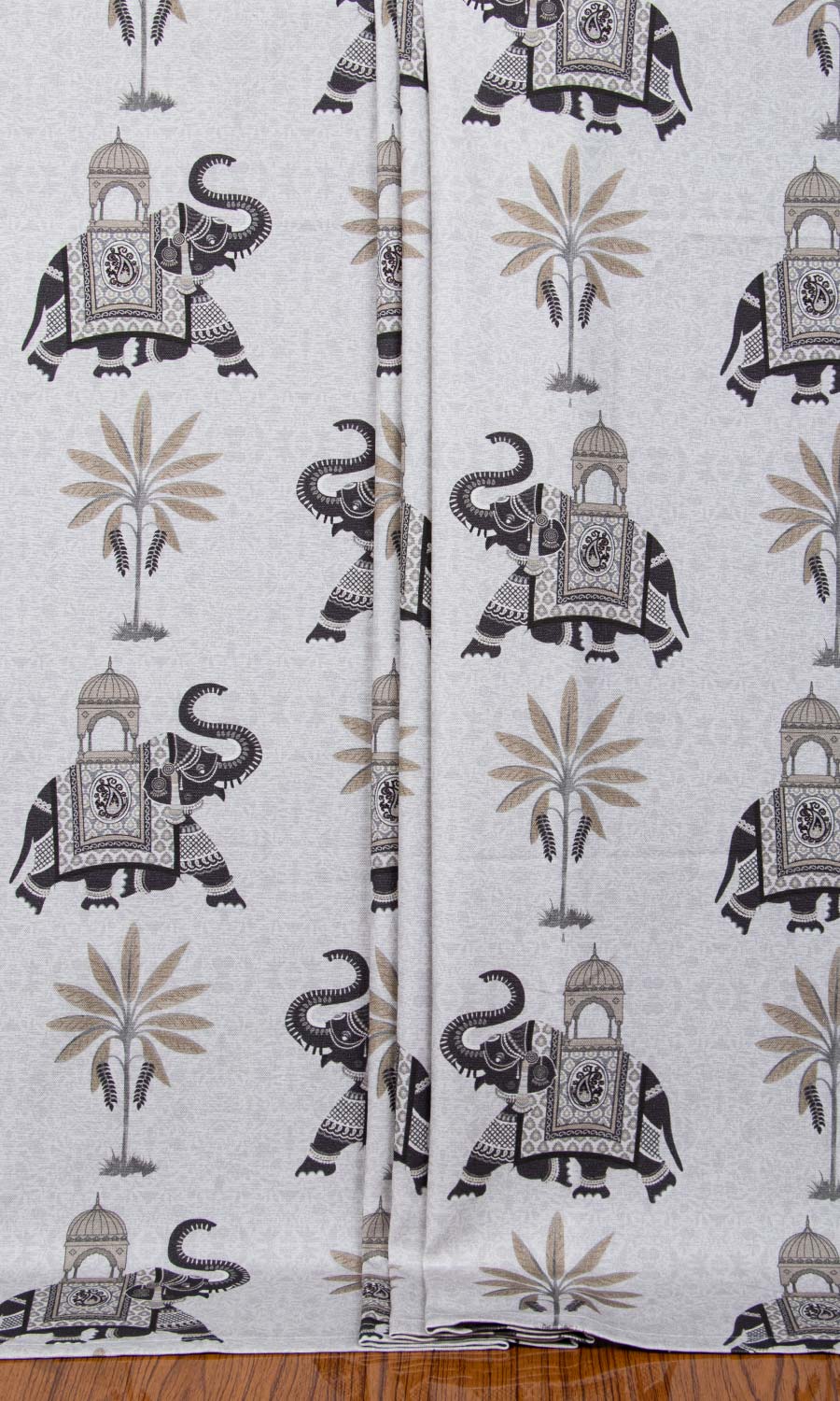 Cotton Printed Window Treatments Fabric By the Metre (Grey)