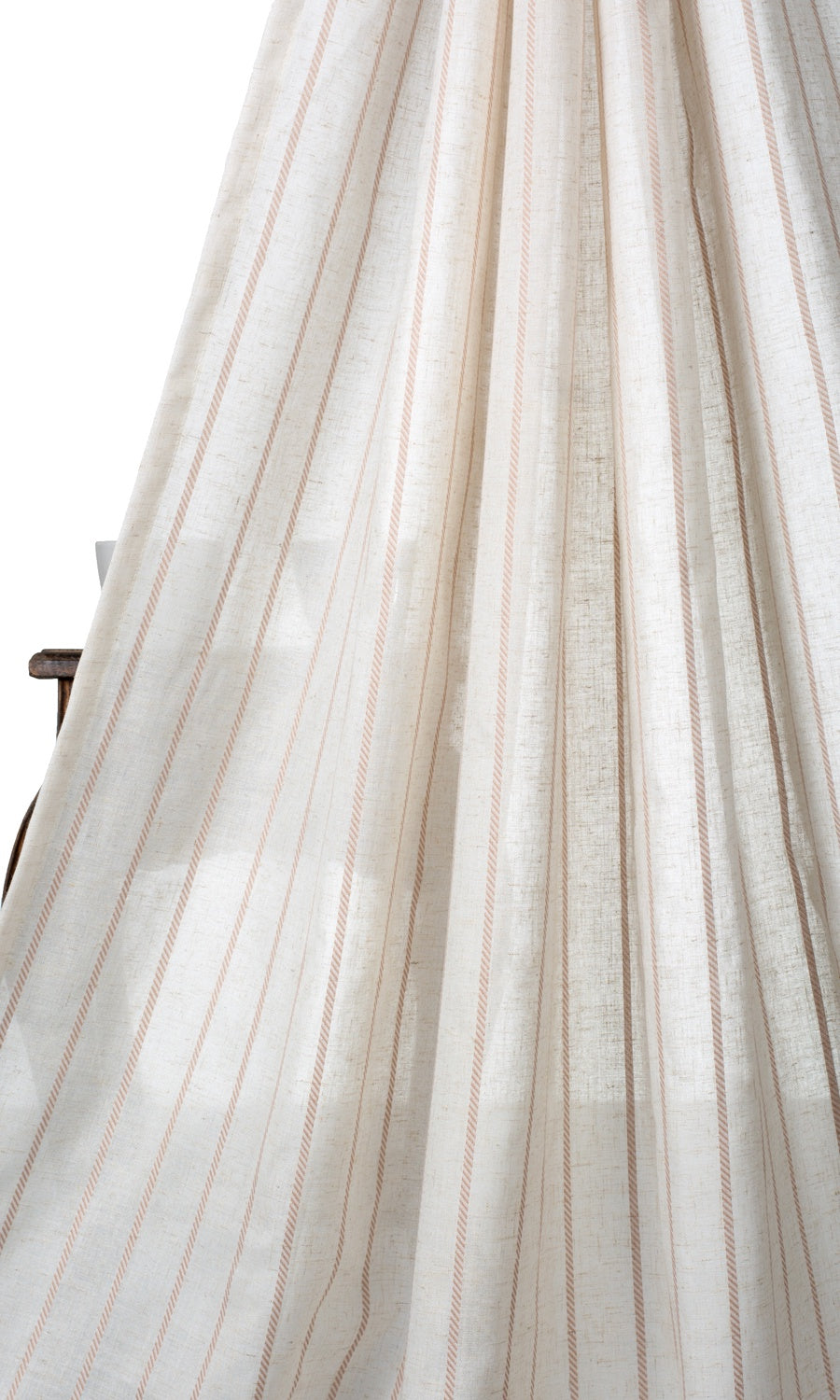 Striped Home Textile Fabric Material Sample (Milky White/ Baby Pink)