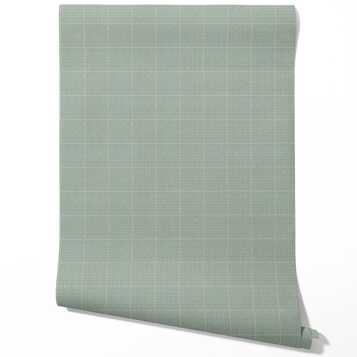 Textured Check/ Geometric Bathroom Wallpaper (Sage Green)