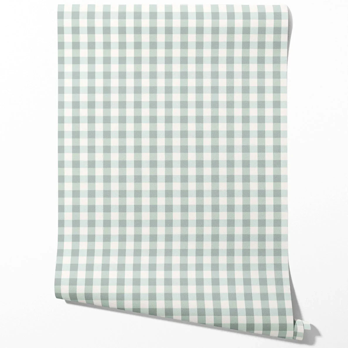 Geometric Gingham Traditional Wallpaper Sample (Powder Blue)