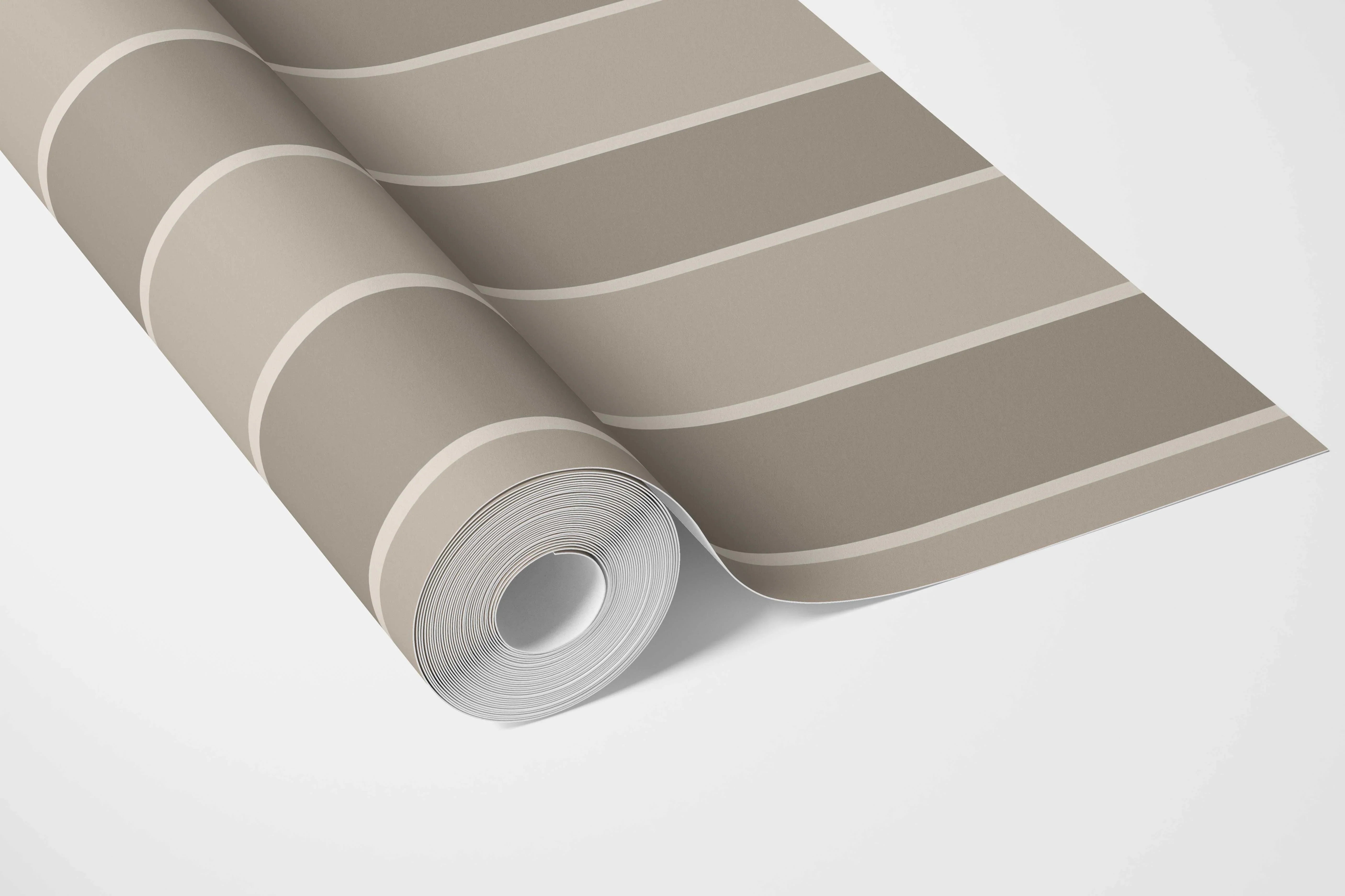 Neutral Geometric Striped Nursery Wallpaper Sample (Taupe Grey/ Brown)
