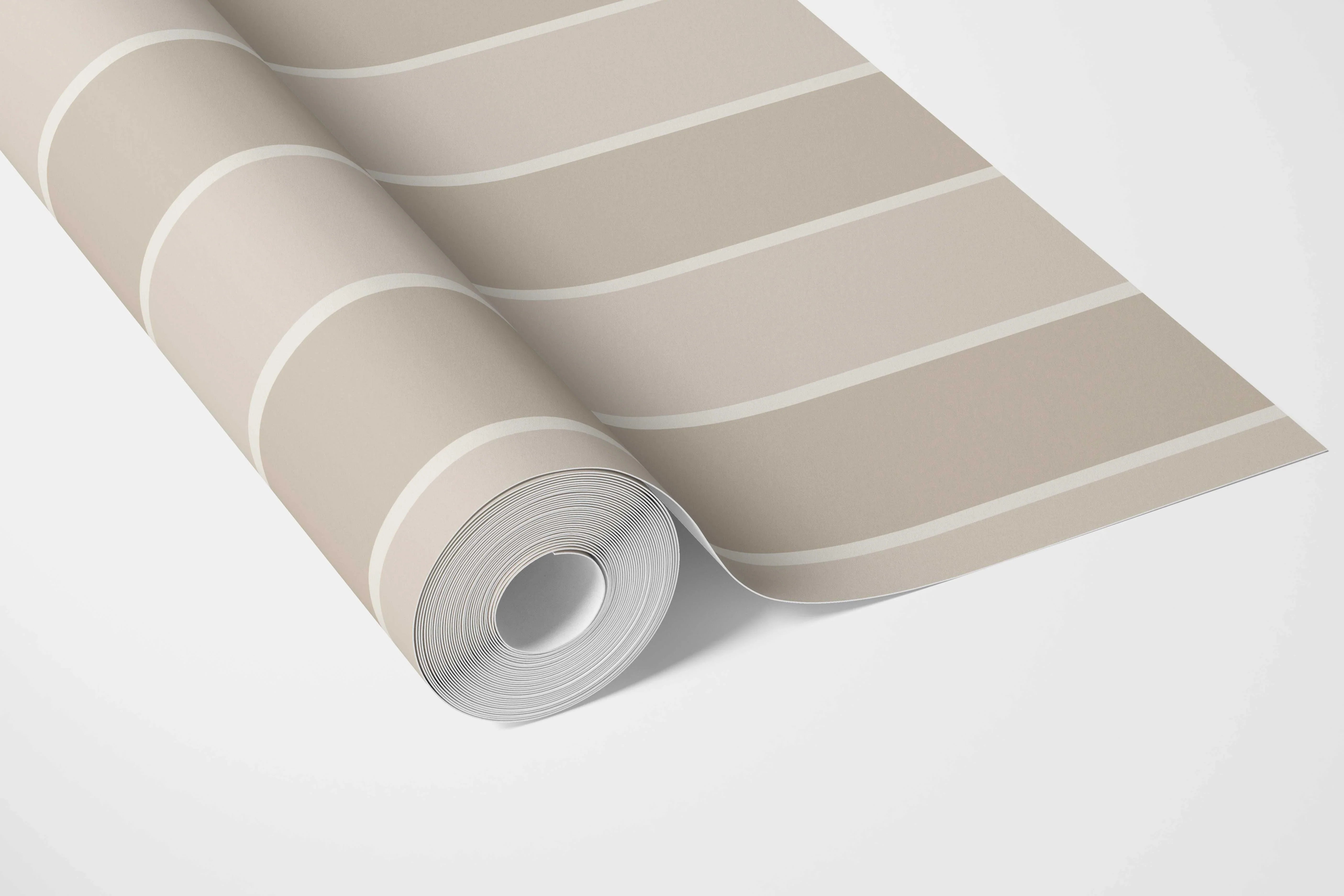 Neutral Geometric Striped Nursery Wallpaper Sample (Beige/ Cream)