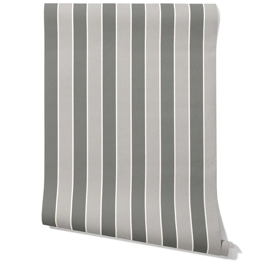 Neutral Geometric Striped Traditional Wallpaper Sample (Grey)