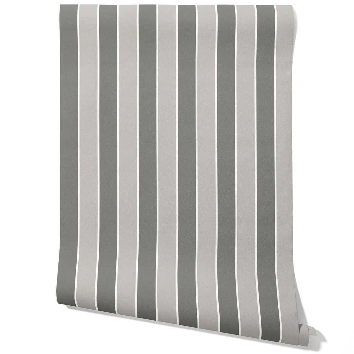 Neutral Geometric Striped Traditional Wallpaper (Grey)