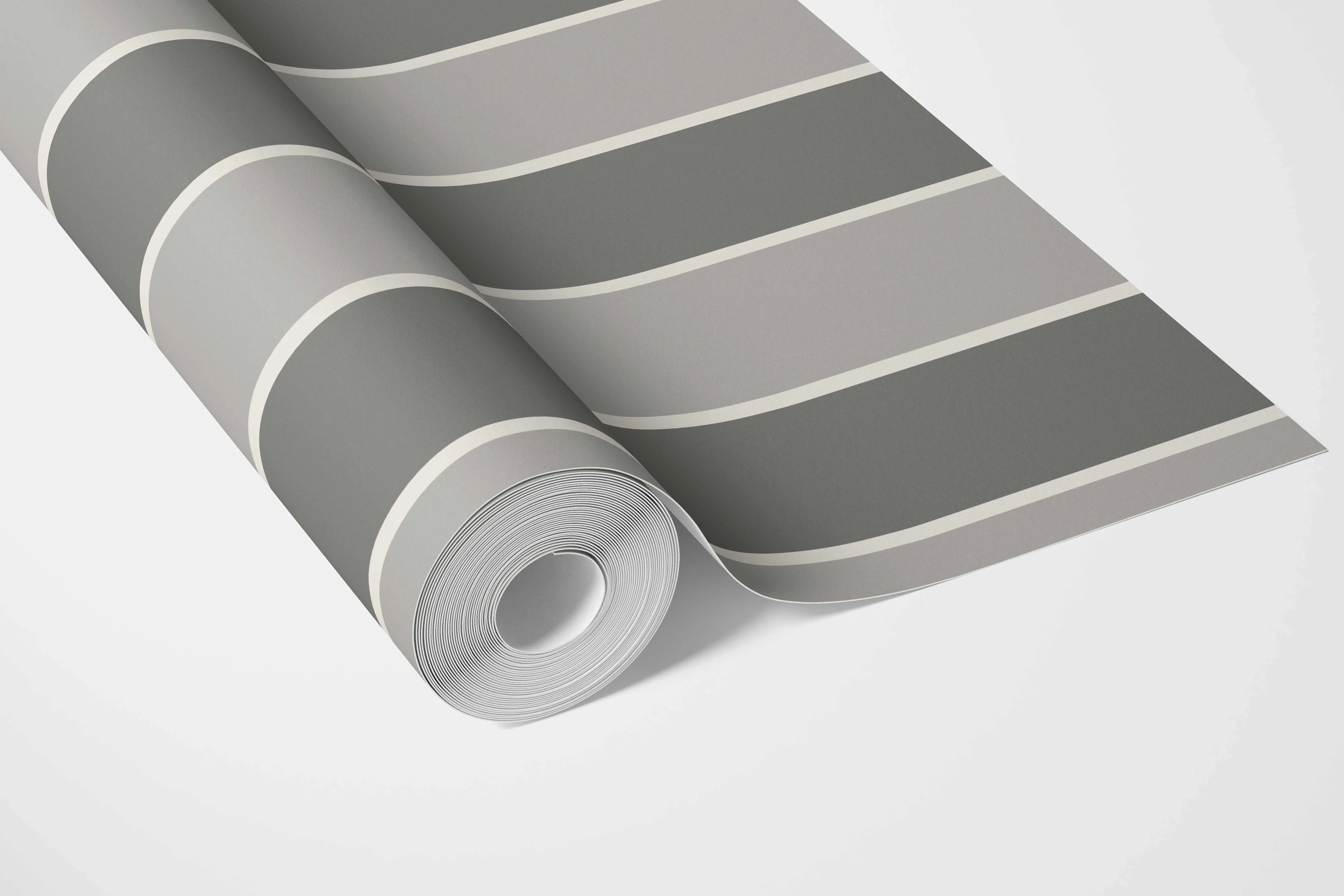 Neutral Geometric Striped Nursery Wallpaper (Grey)