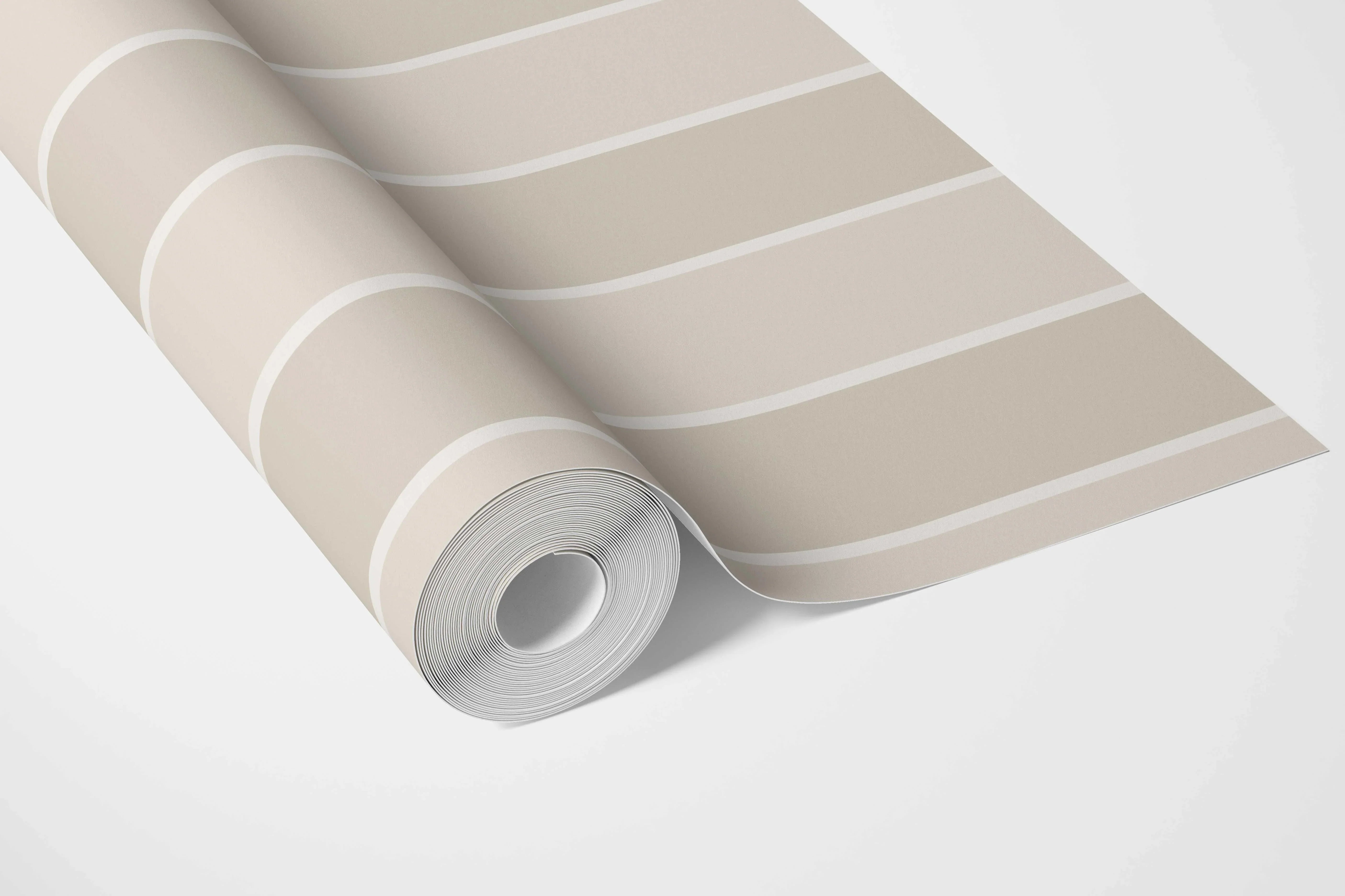 Neutral Geometric Striped Nursery Wallpaper Sample (Beige/ Cream)