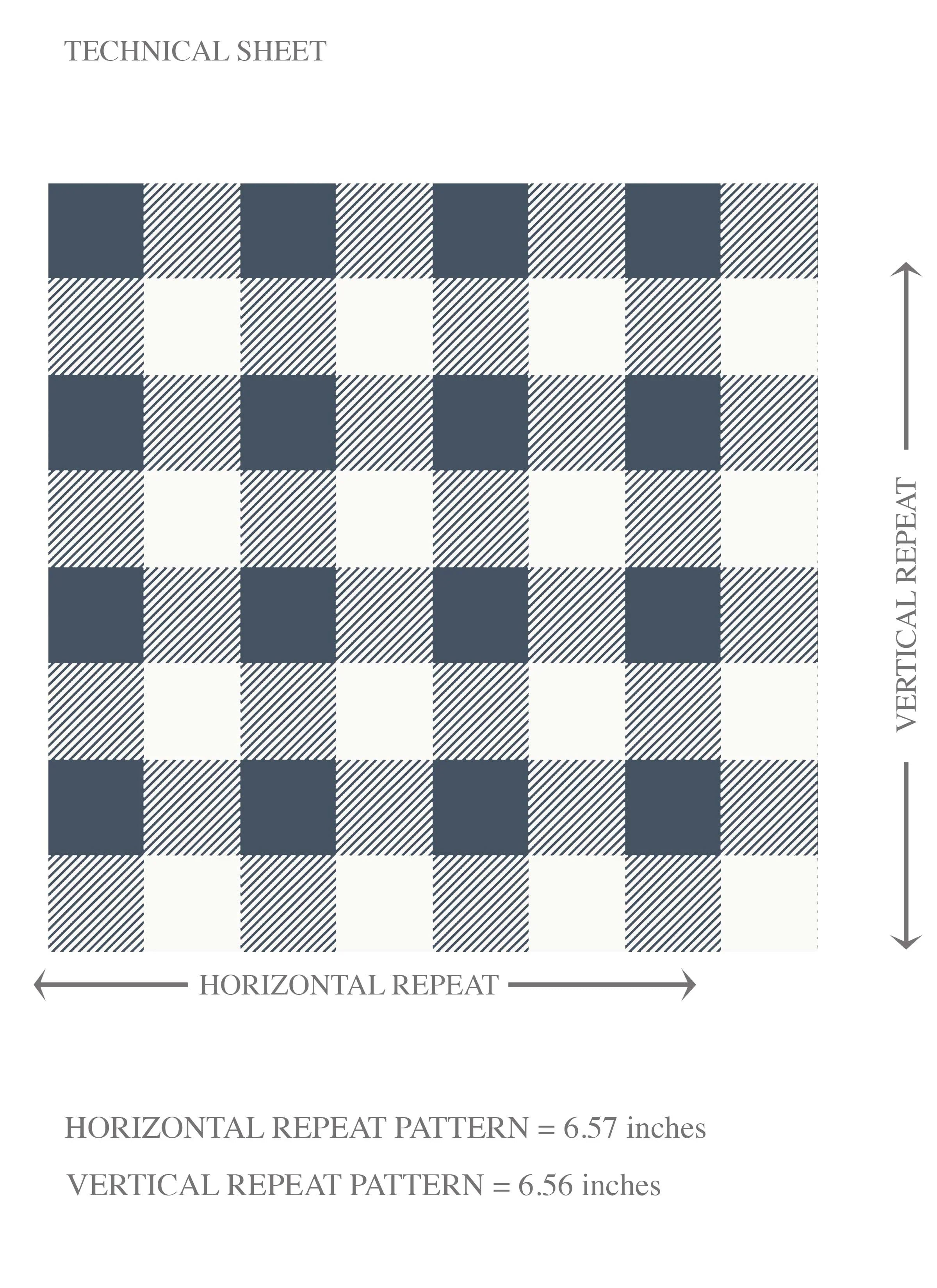 Gingham Checkered Kids Room Wallpaper Sample (Navy Blue)