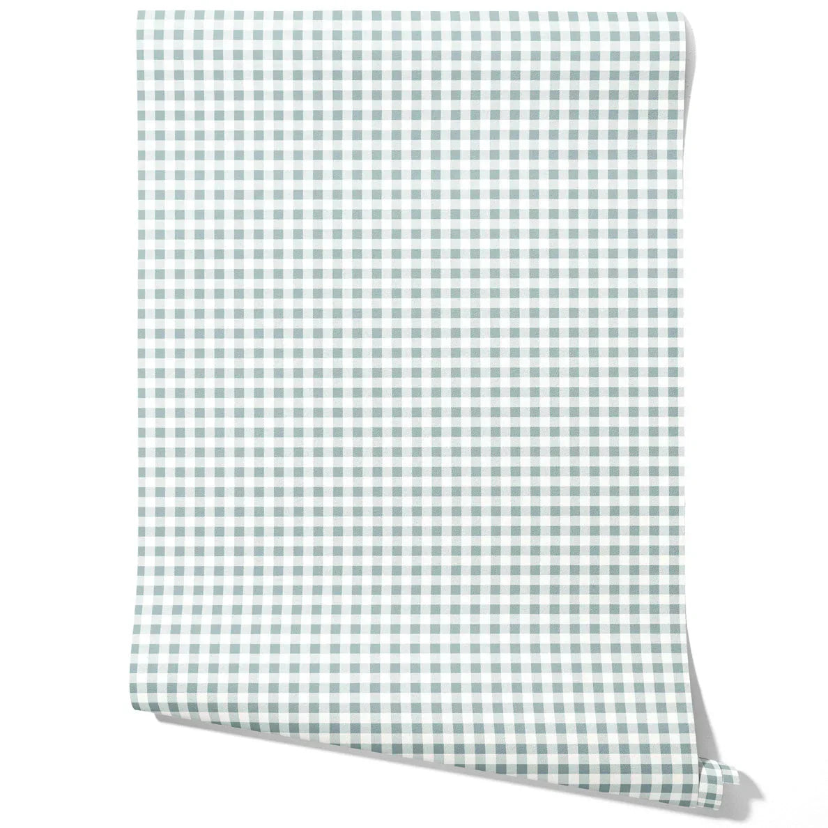 Gingham Checkered Traditional Wallpaper Sample (Pastel Blue)