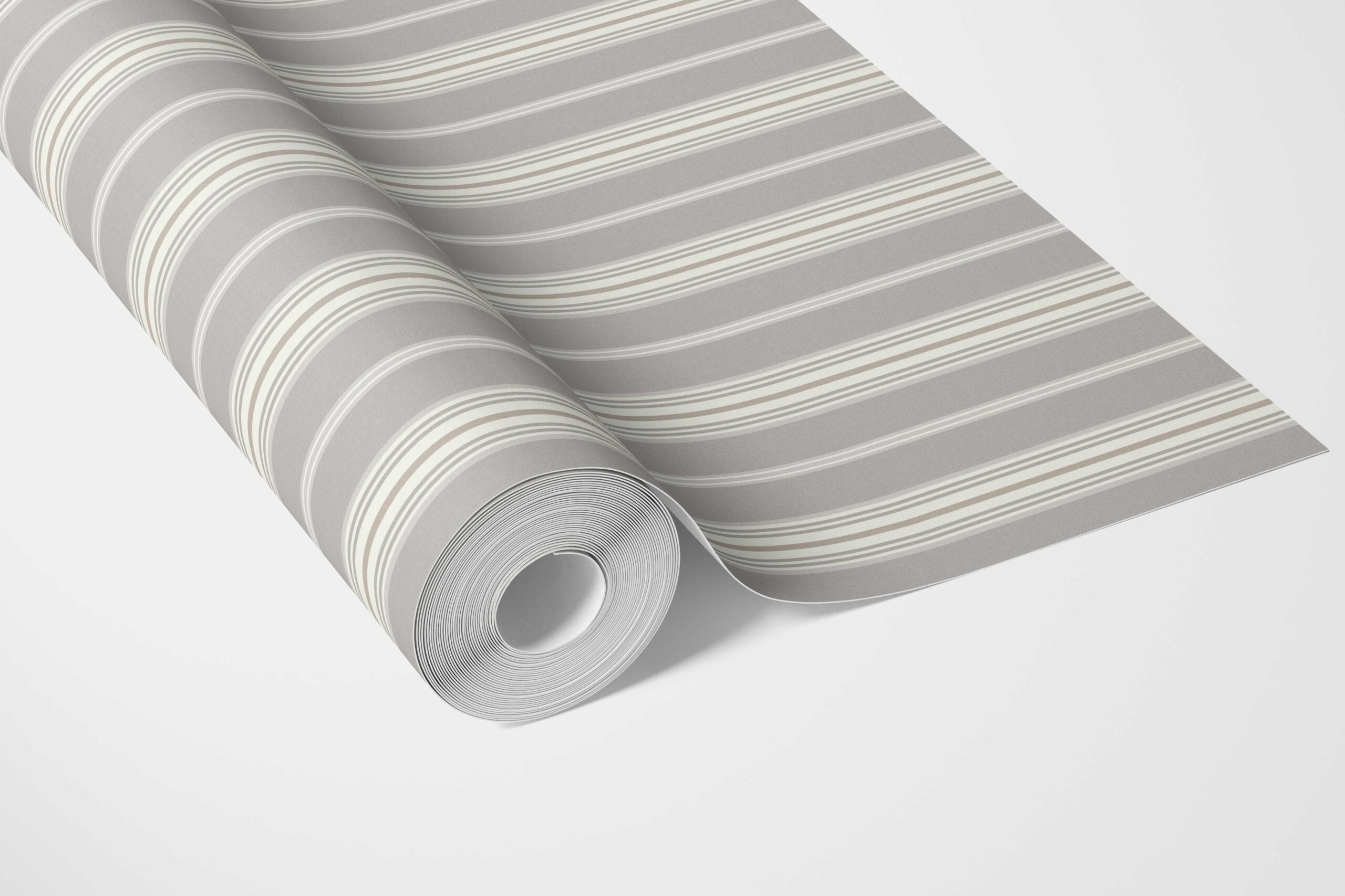 Neutral Geometric Striped Nursery Wallpaper Sample (Grey)