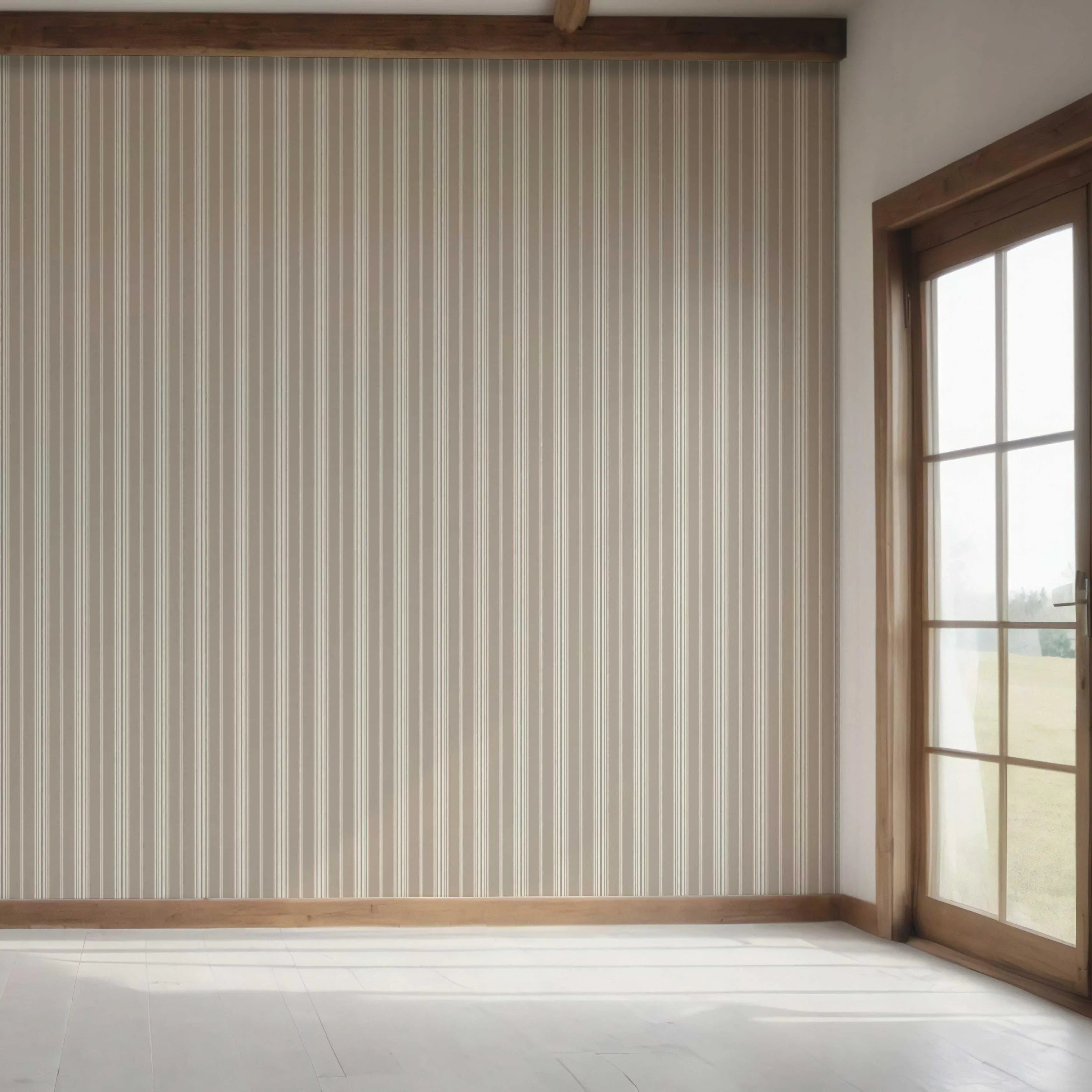 Neutral Geometric Striped Bedroom Wallpaper (Brown/ Beige/ Warm Grey)