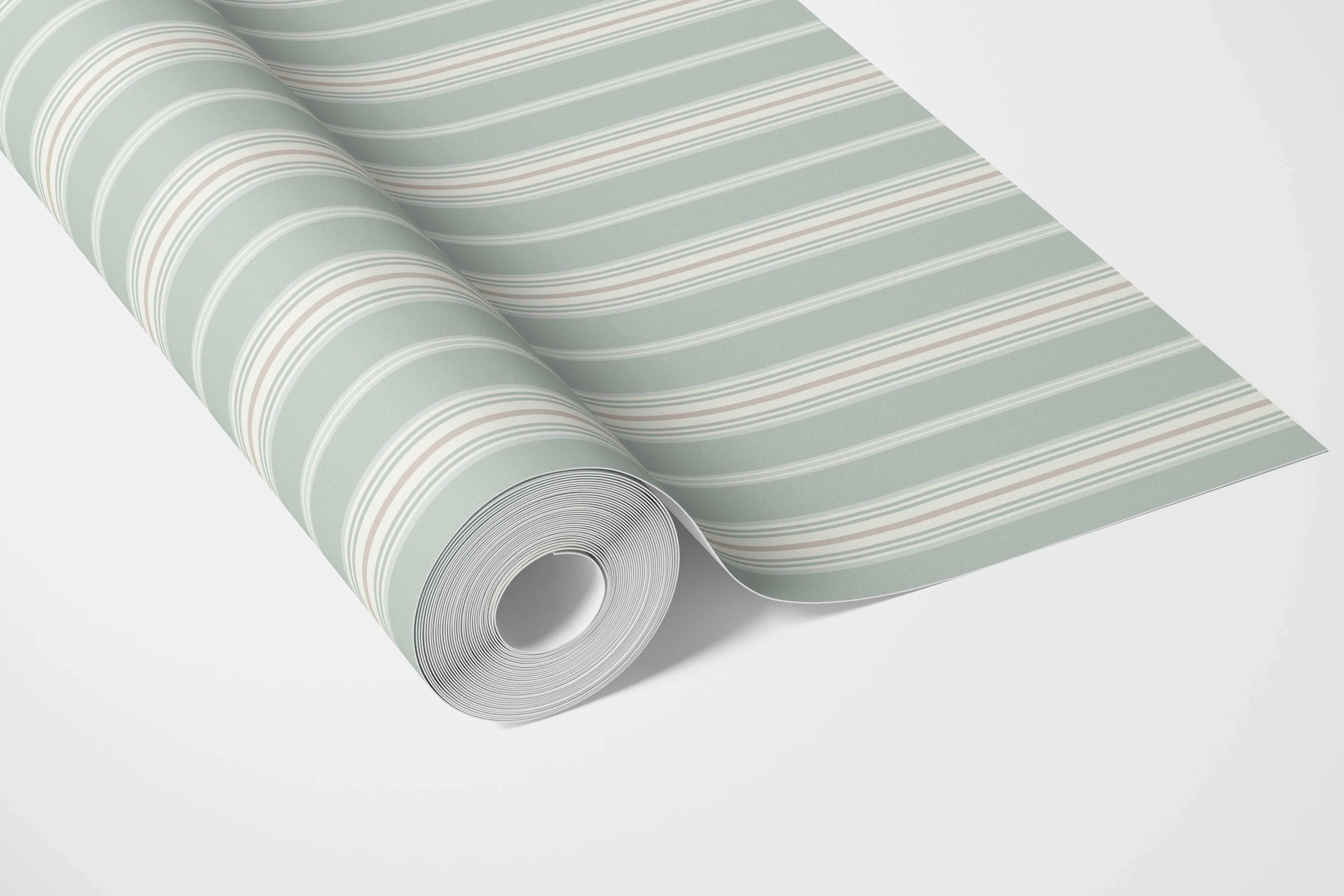 Neutral Geometric Striped Nursery Wallpaper (Duck Egg Blue)