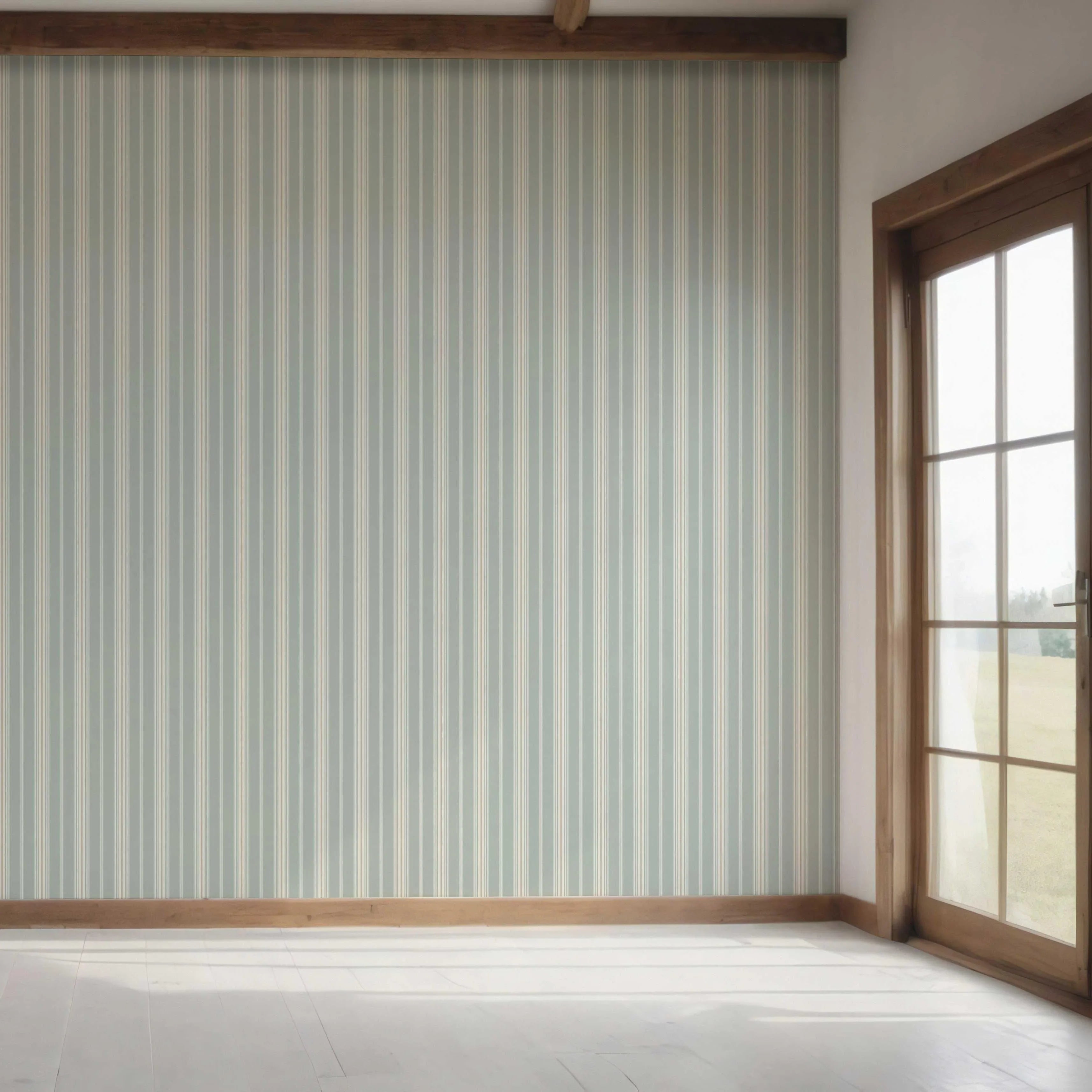 Neutral Geometric Striped Bedroom Wallpaper (Duck Egg Blue)