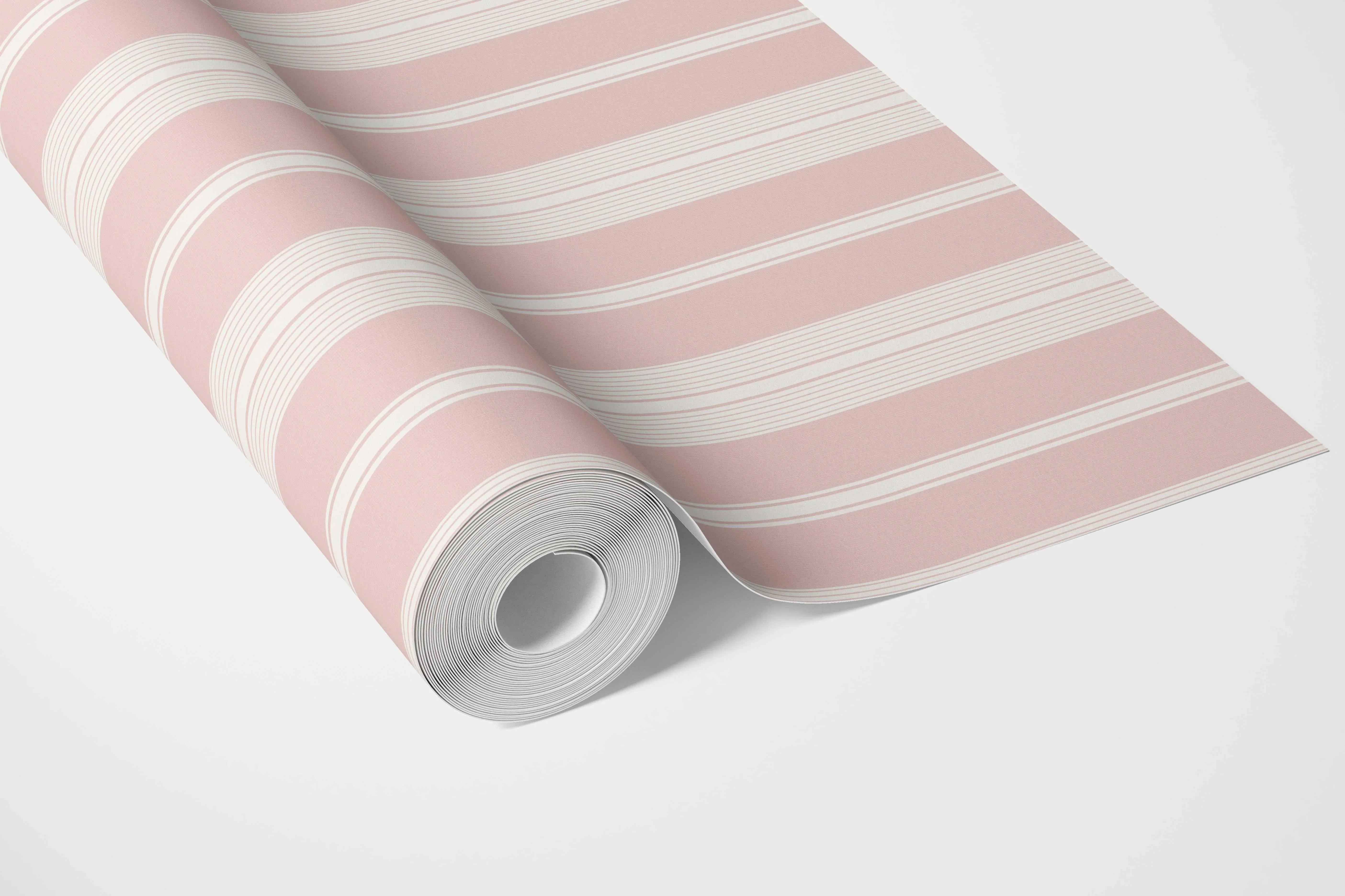 Geometric Striped Nursery Wallpaper Sample (Blush Pink)