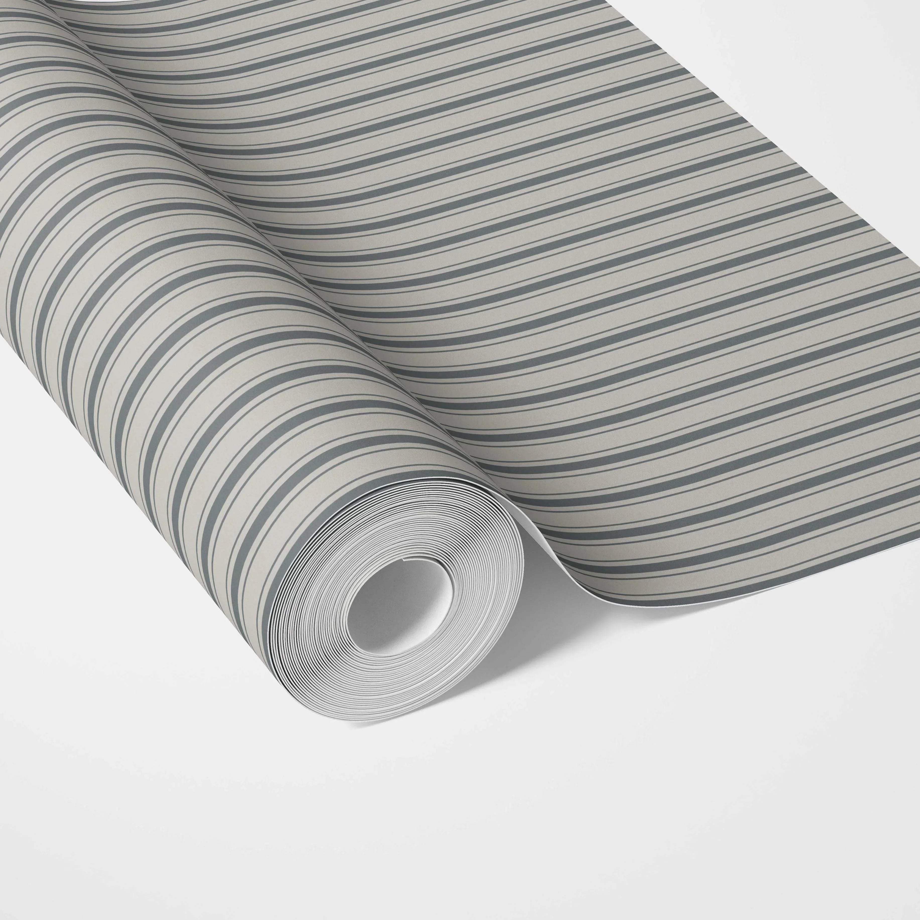 Neutral Geometric Striped Traditional Wallpaper Sample (Slate Grey)