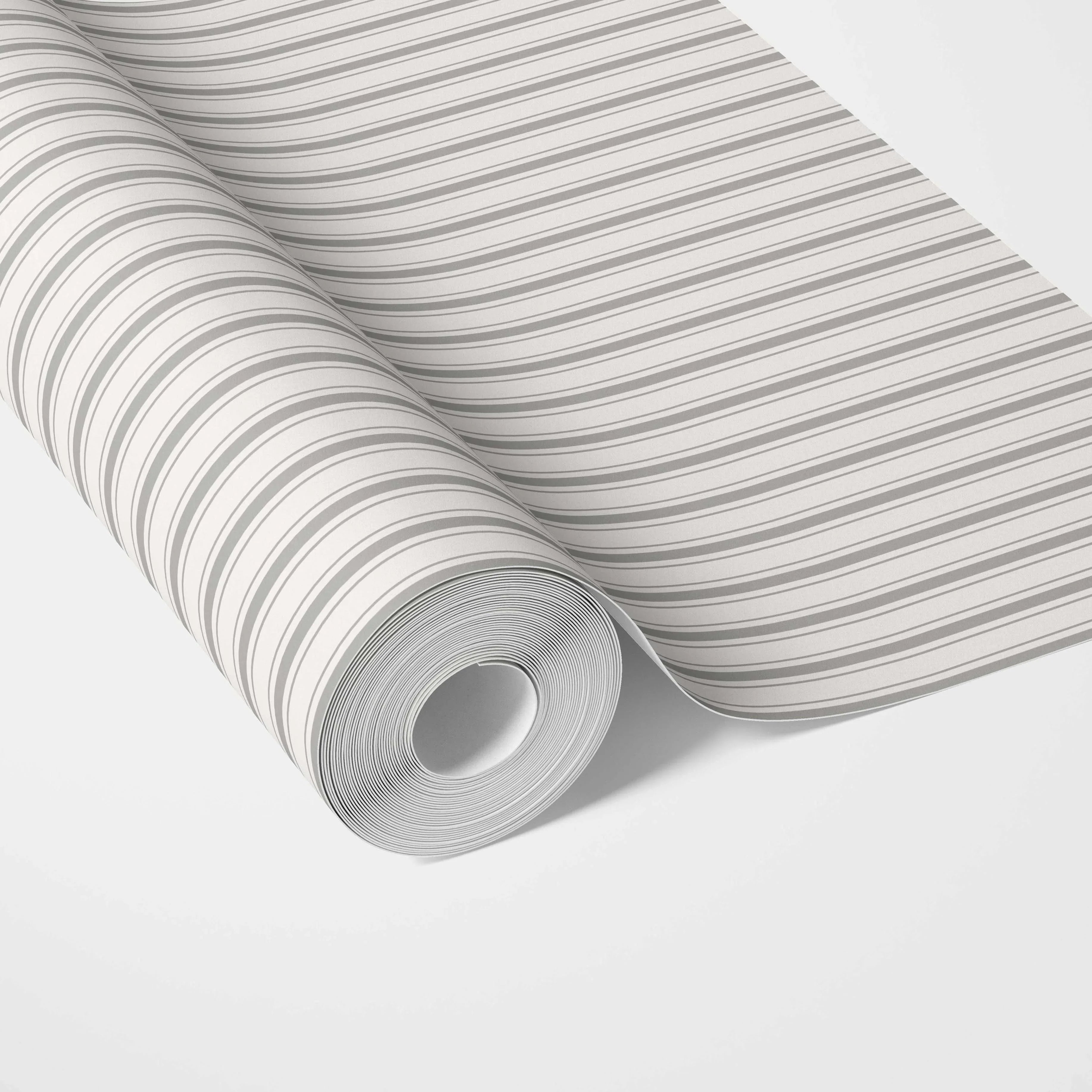 Neutral Geometric Striped Traditional Wallpaper Sample (Light Grey)