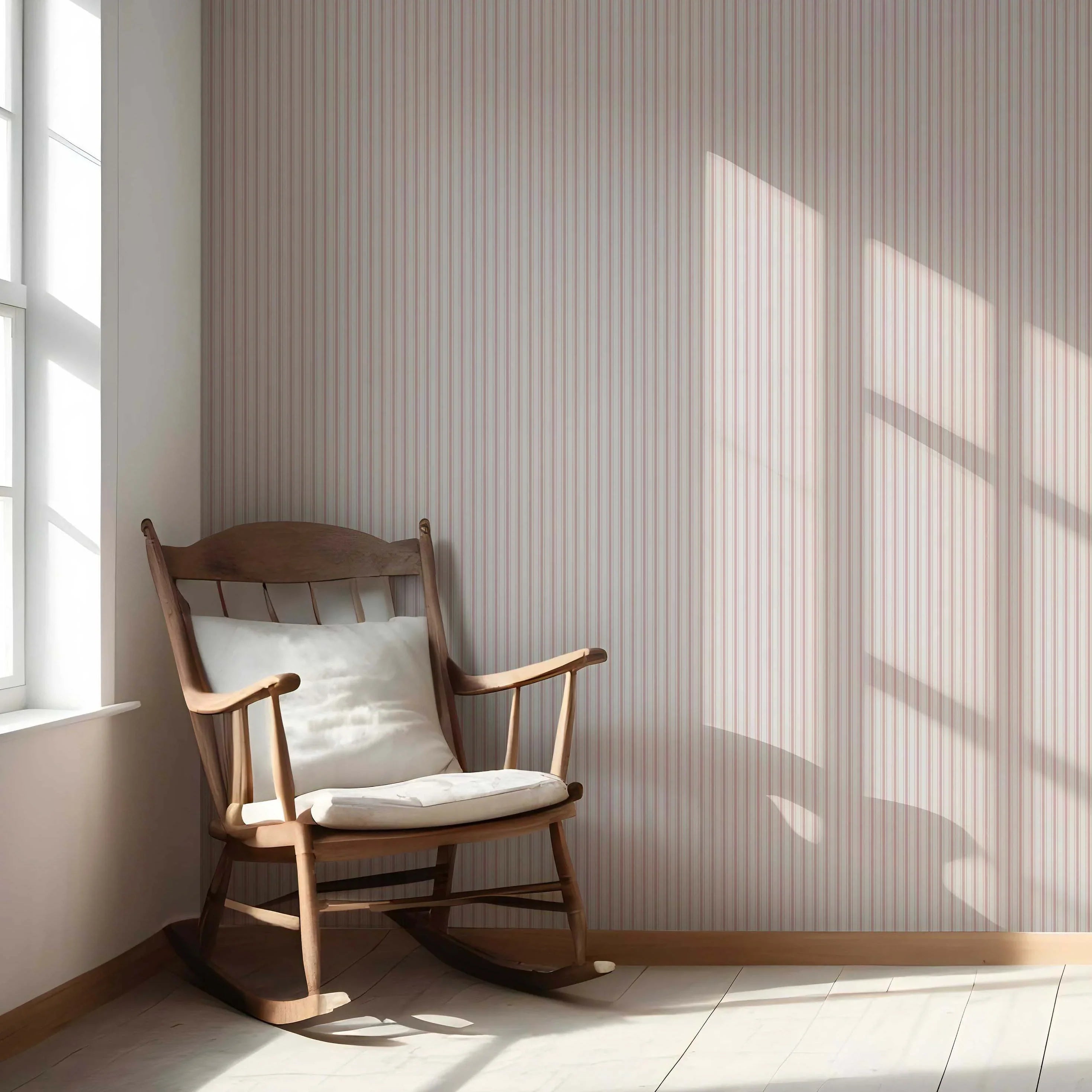 Geometric Striped Nursery Wallpaper Sample (Blush Pink)