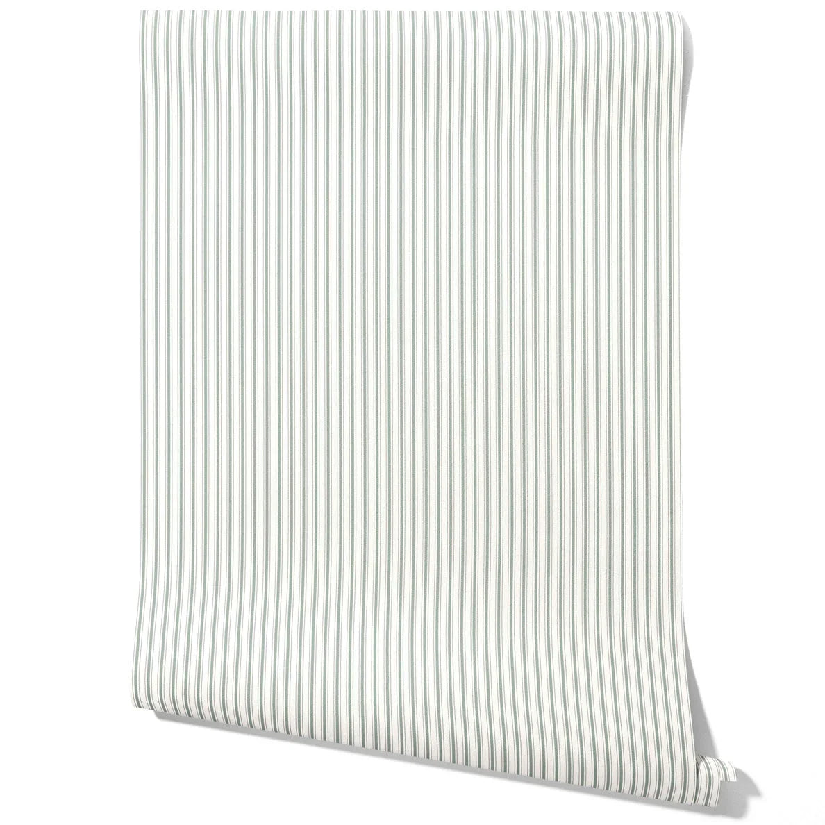 Neutral Geometric Striped Kitchen Wallpaper Sample (Green-Grey)