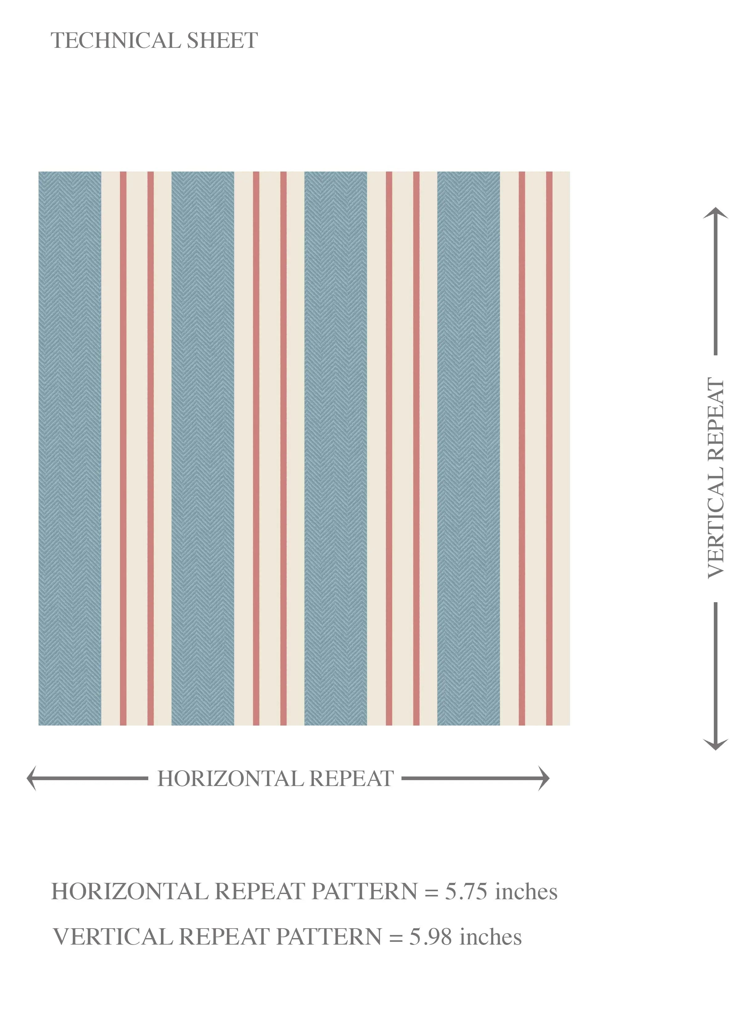 Geometric Striped Kids Room Wallpaper Sample (Blue)