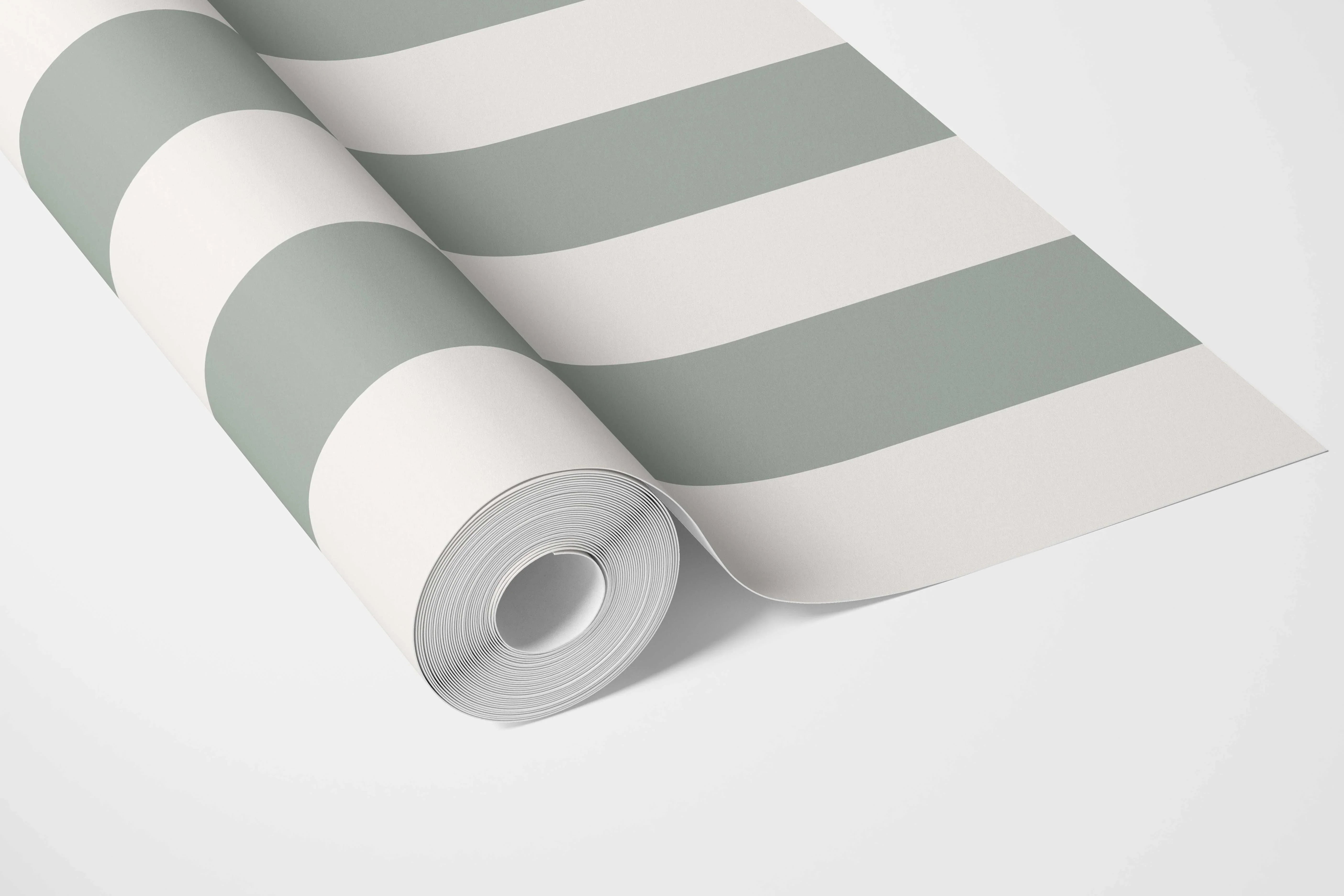 Geometric Striped Bathroom Wallpaper Sample (Green)