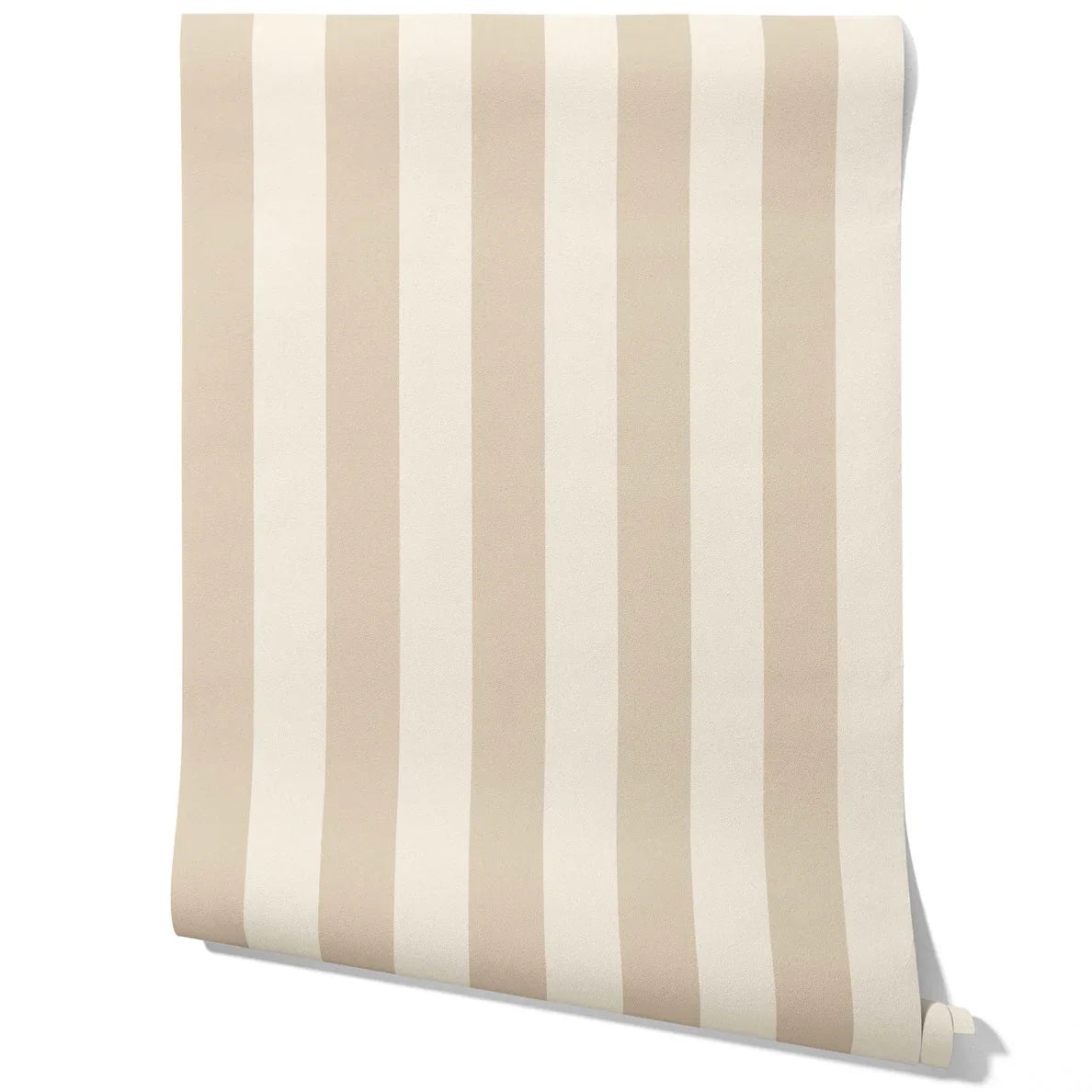 Geometric Striped Traditional Wallpaper Sample (Wheat Beige/ Cream)