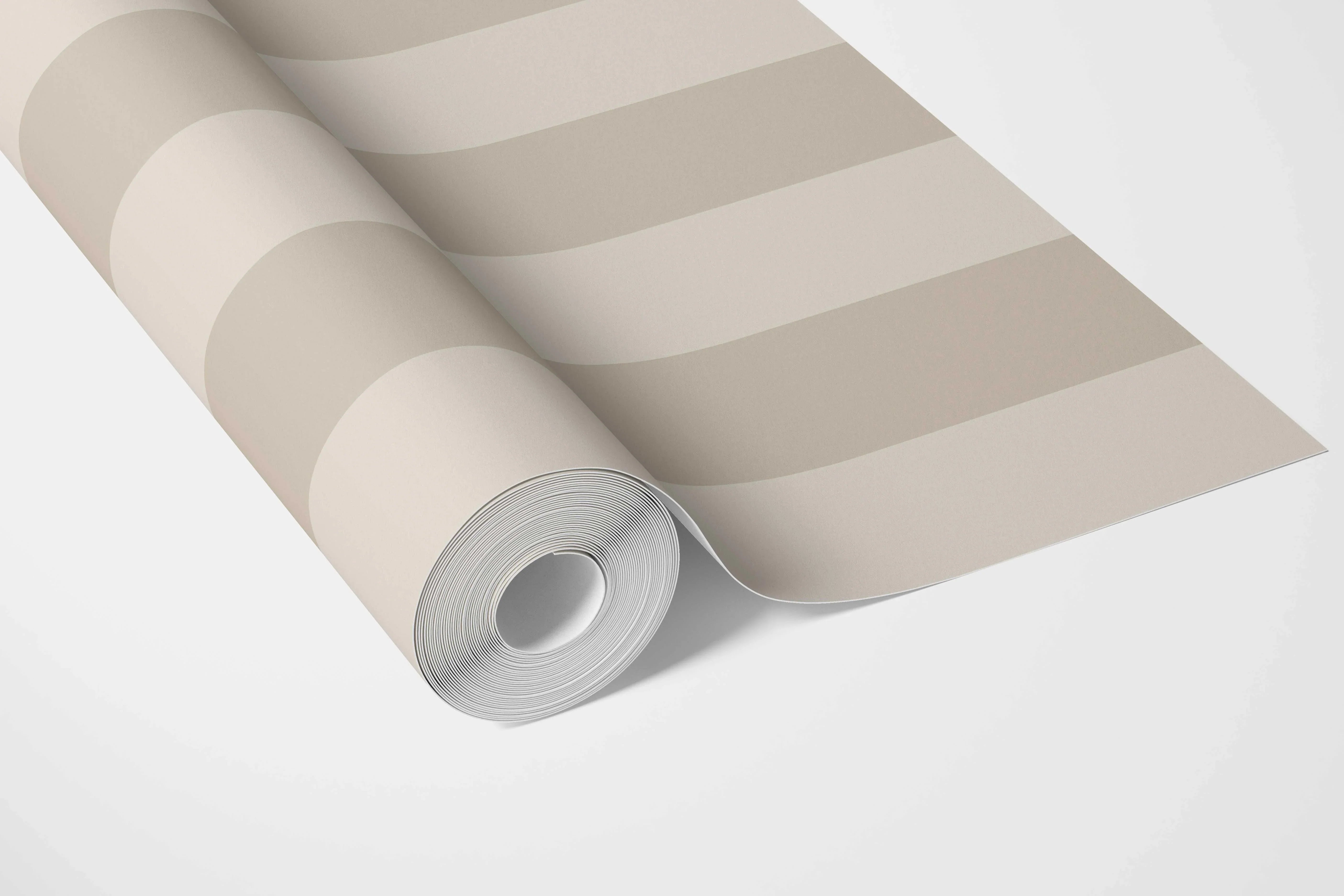 Geometric Striped Bathroom Wallpaper Sample (Wheat Beige/ Cream)