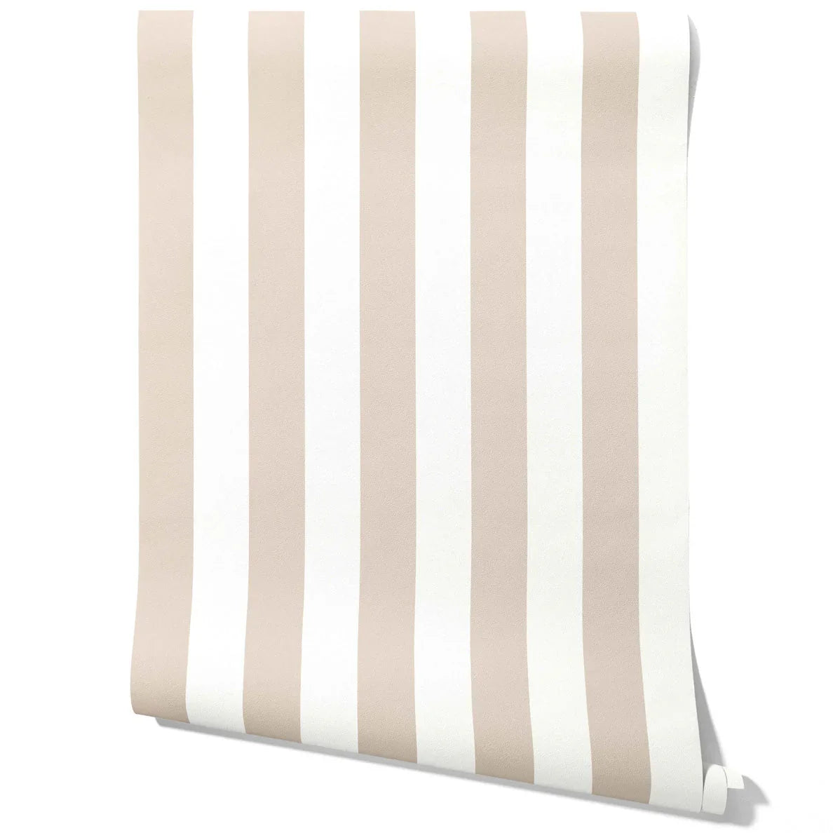 Neutral Geometric Striped Traditional Wallpaper Sample (Beige/ Greige/ White)