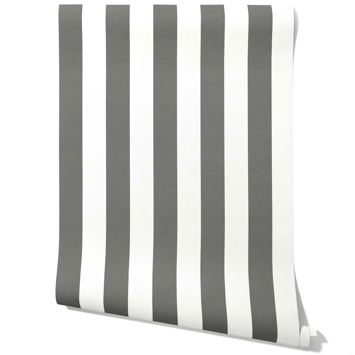 Neutral Geometric Striped Traditional Wallpaper (Dark Grey/ White)