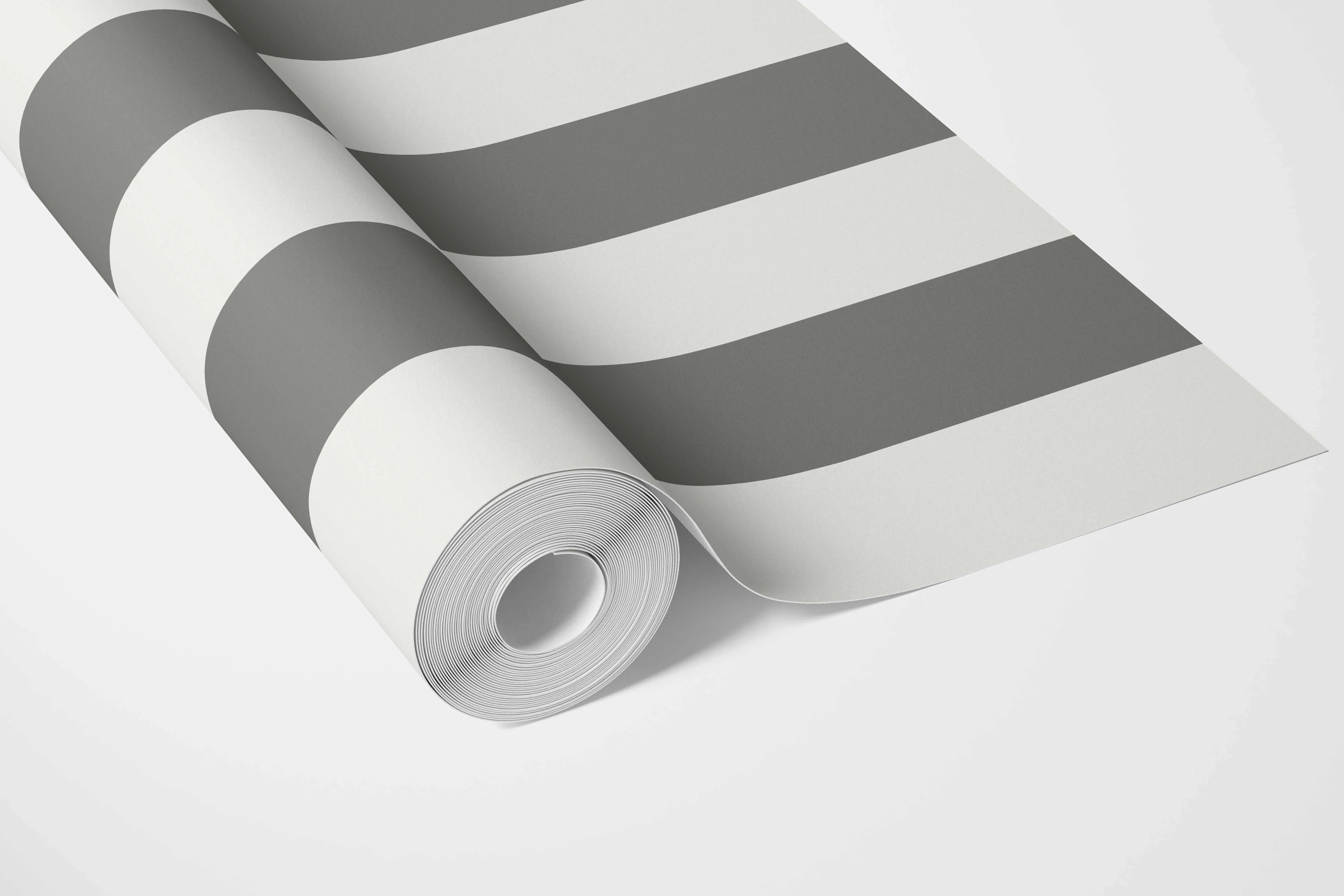 Neutral Geometric Striped Bathroom Wallpaper Sample (Dark Grey/ White)