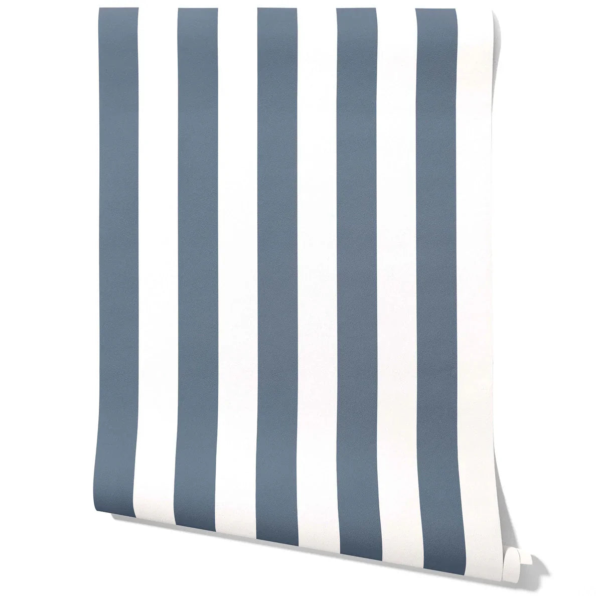 Neutral Geometric Striped Traditional Wallpaper Sample (Slate Blue/ White)