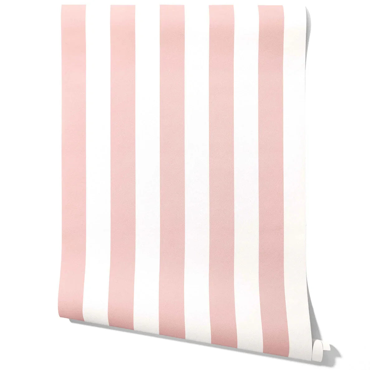 Geometric Striped Traditional Wallpaper Sample (Blush Pink/ White)