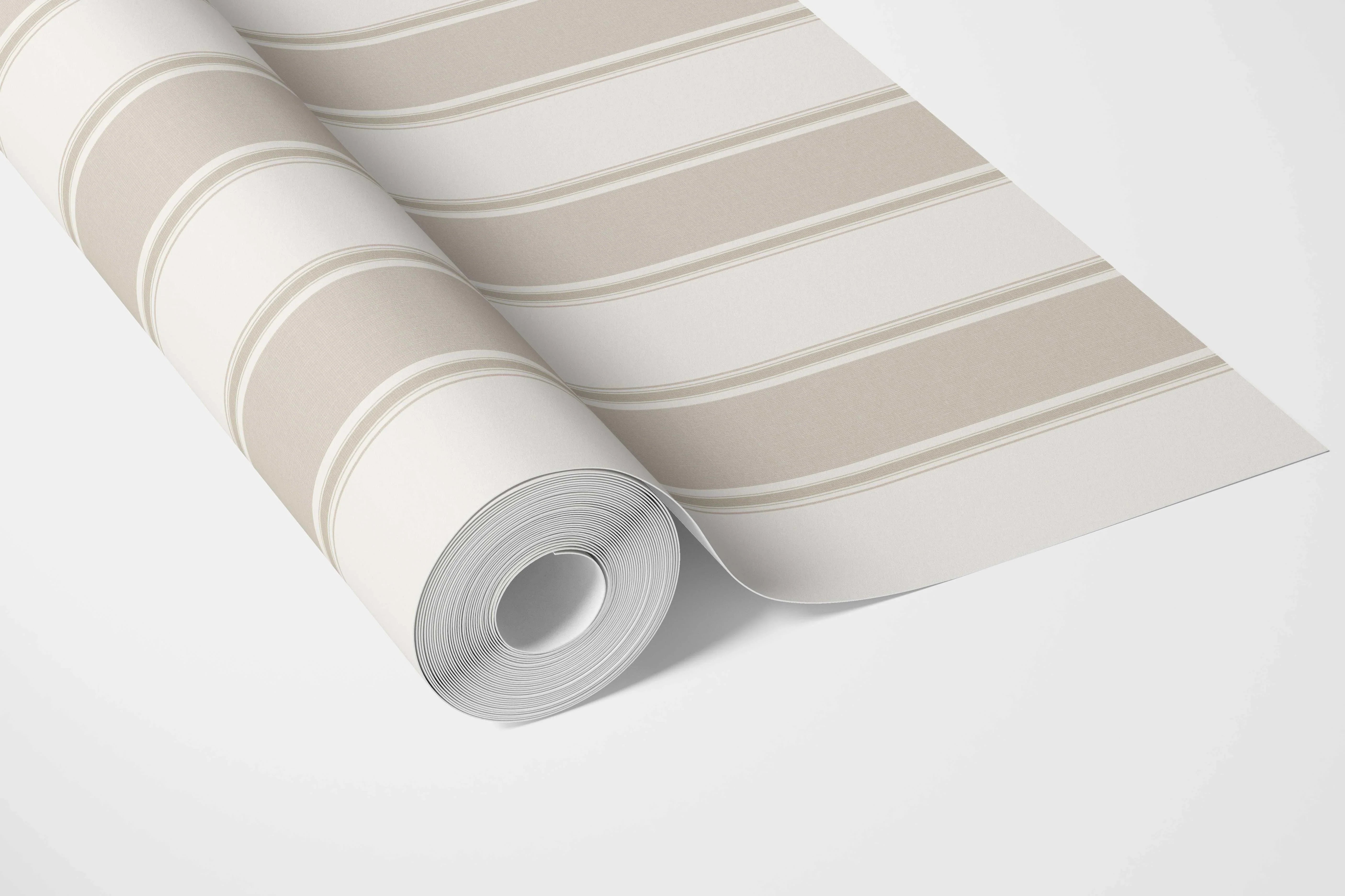 Neutral Geometric Striped Bathroom Wallpaper Sample (Beige)