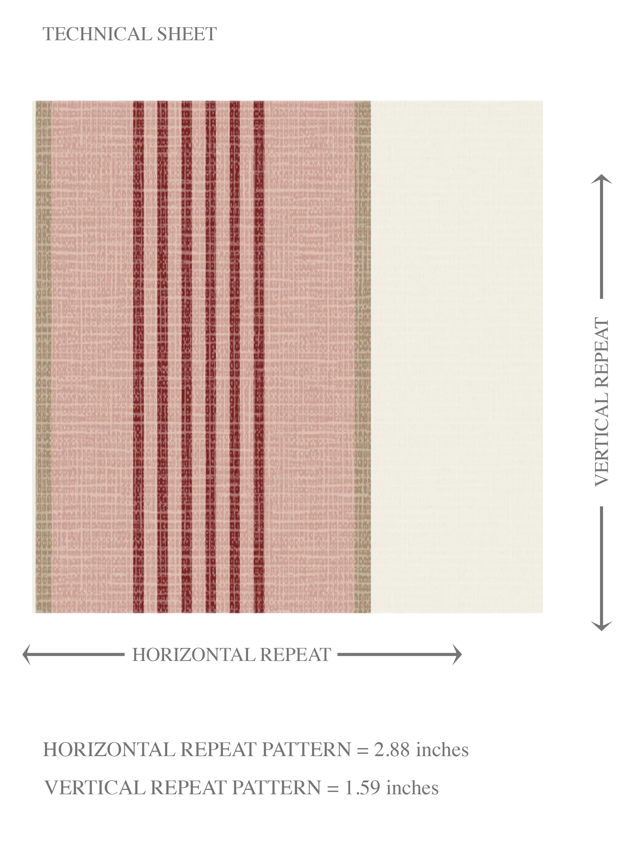 Geometric Striped Kids Room Wallpaper (Brick Red/ Dusty Pink)