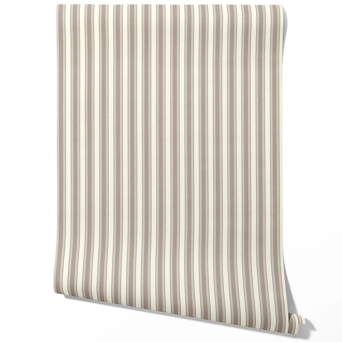 Neutral Geometric Striped Traditional Wallpaper Sample (Beige/ Brown/ Warm Grey)