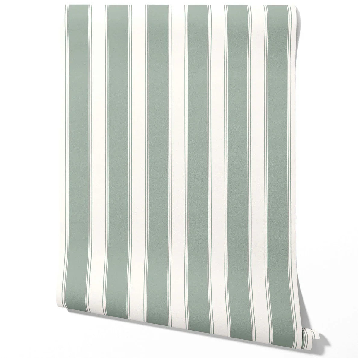 Geometric Striped Traditional Wallpaper (Sage Green/ Grey)