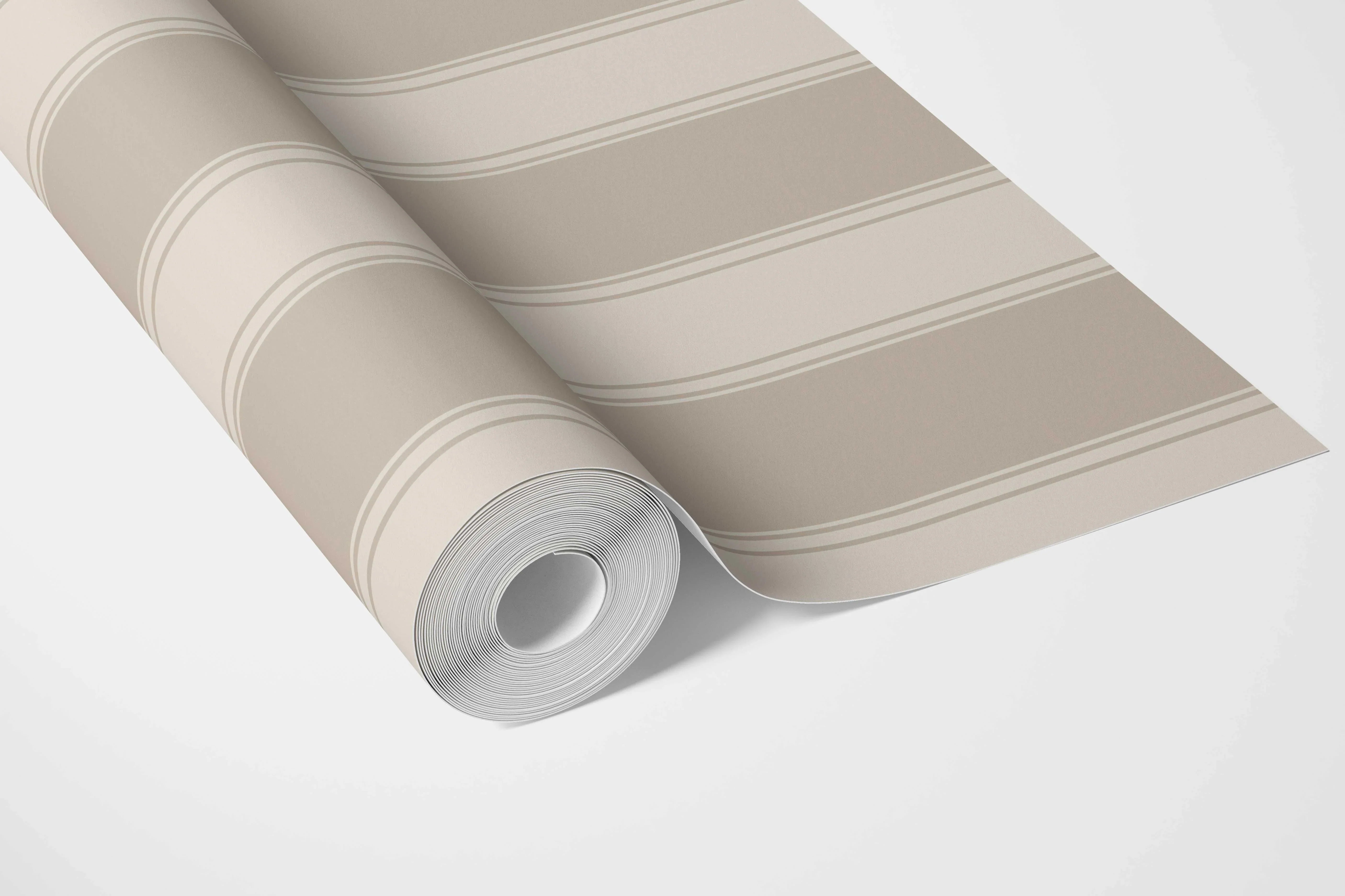 Neutral Geometric Striped Bathroom Wallpaper Sample (Brown/ Beige)