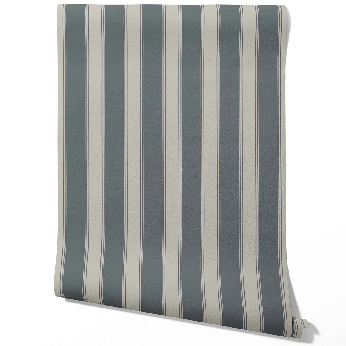 Neutral Geometric Striped Traditional Wallpaper Sample (Slate Grey)