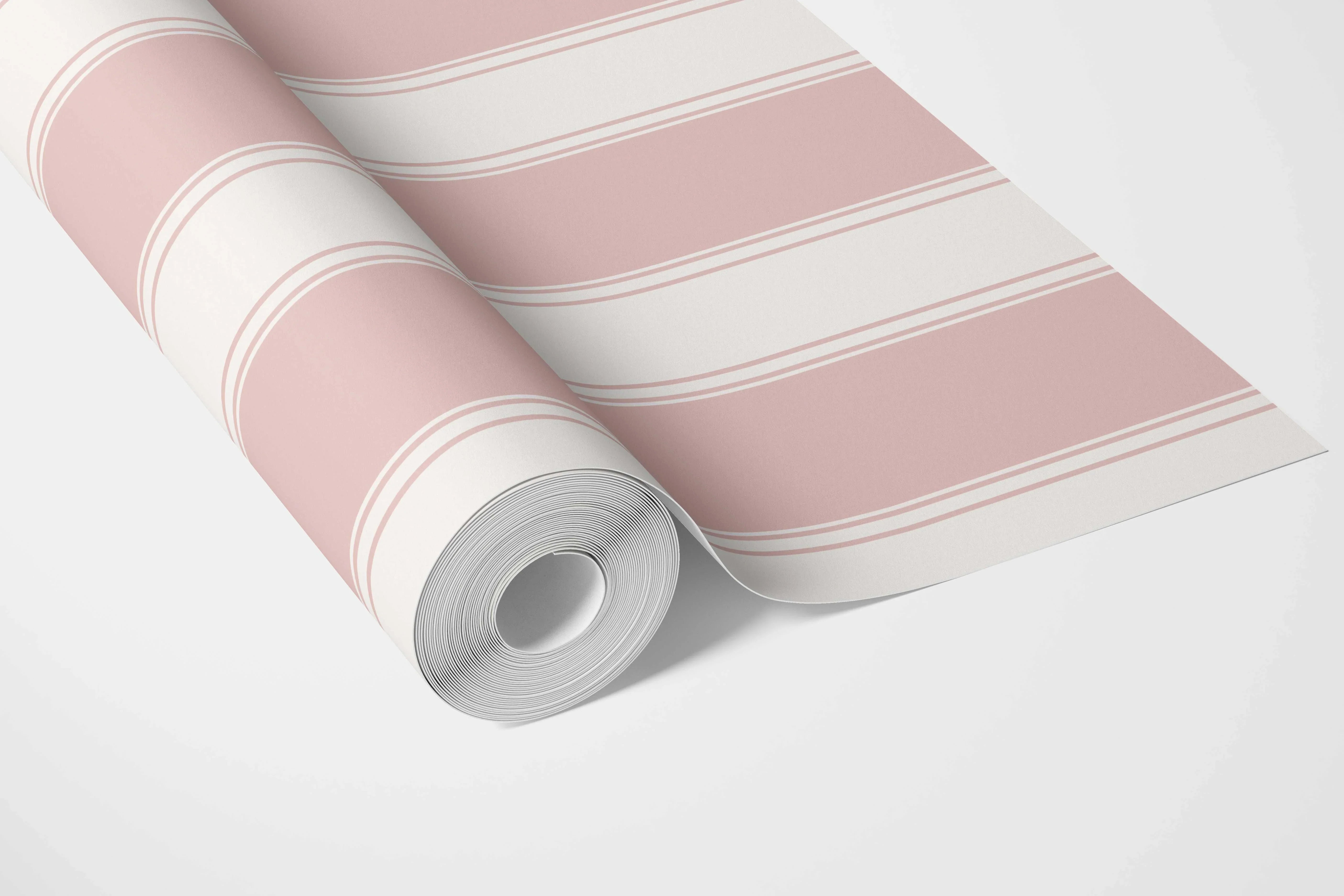 Geometric Striped Bathroom Wallpaper Sample (Pink)