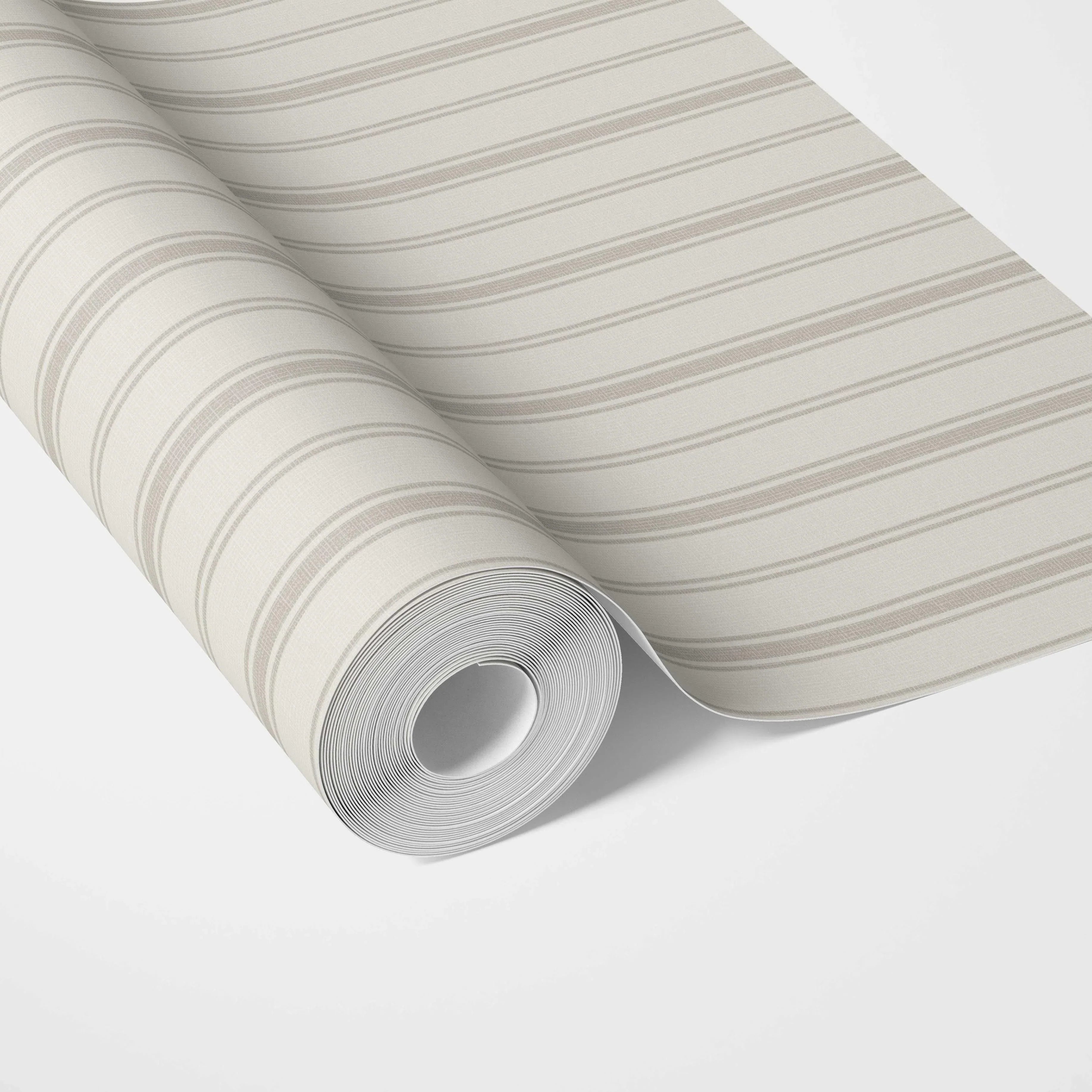 Neutral Geometric Striped Traditional Wallpaper Sample (Cream/ Beige/ Grey)