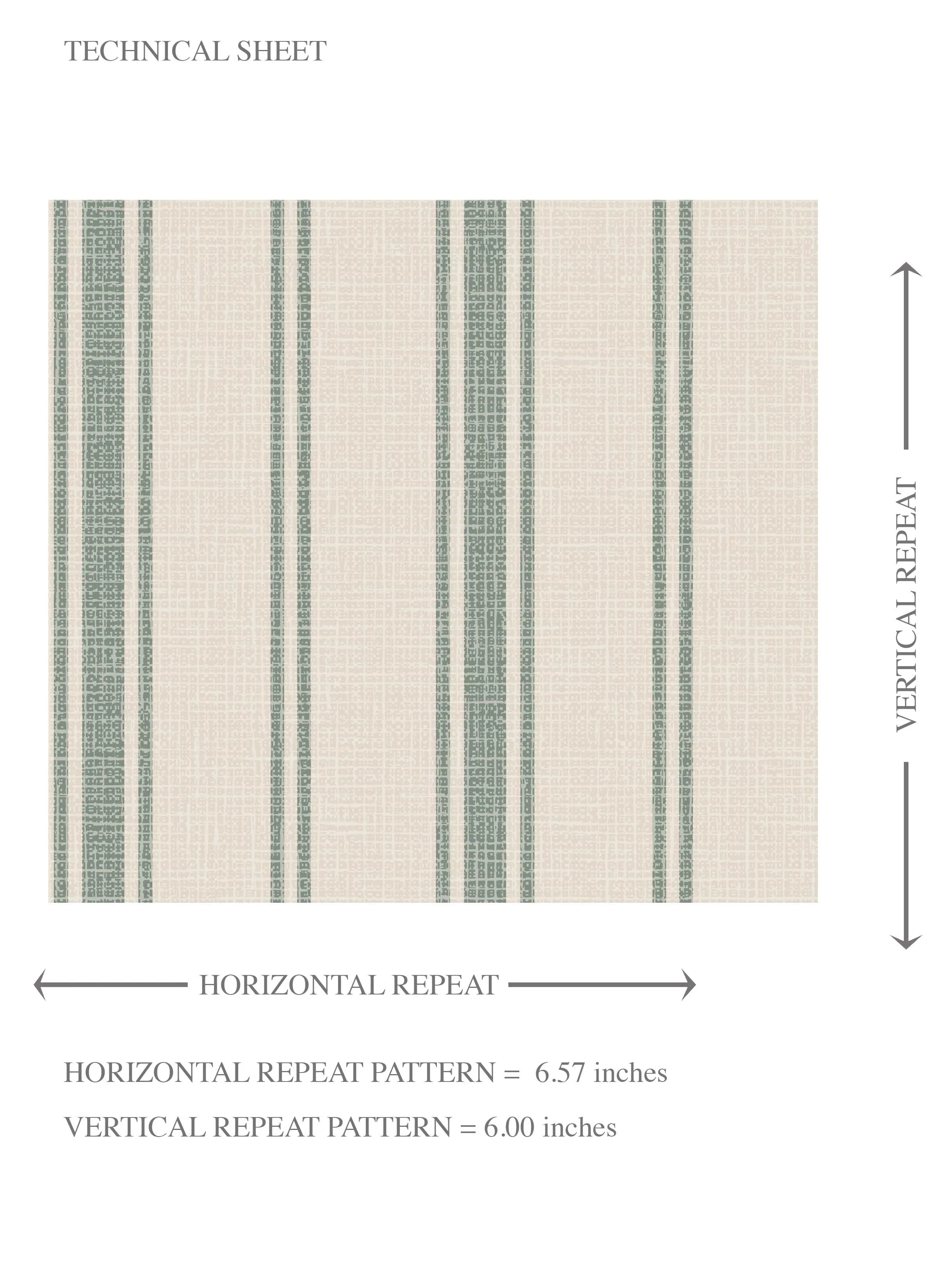 Geometric Striped Kids Room Wallpaper Sample (Sage Green/ Cream)