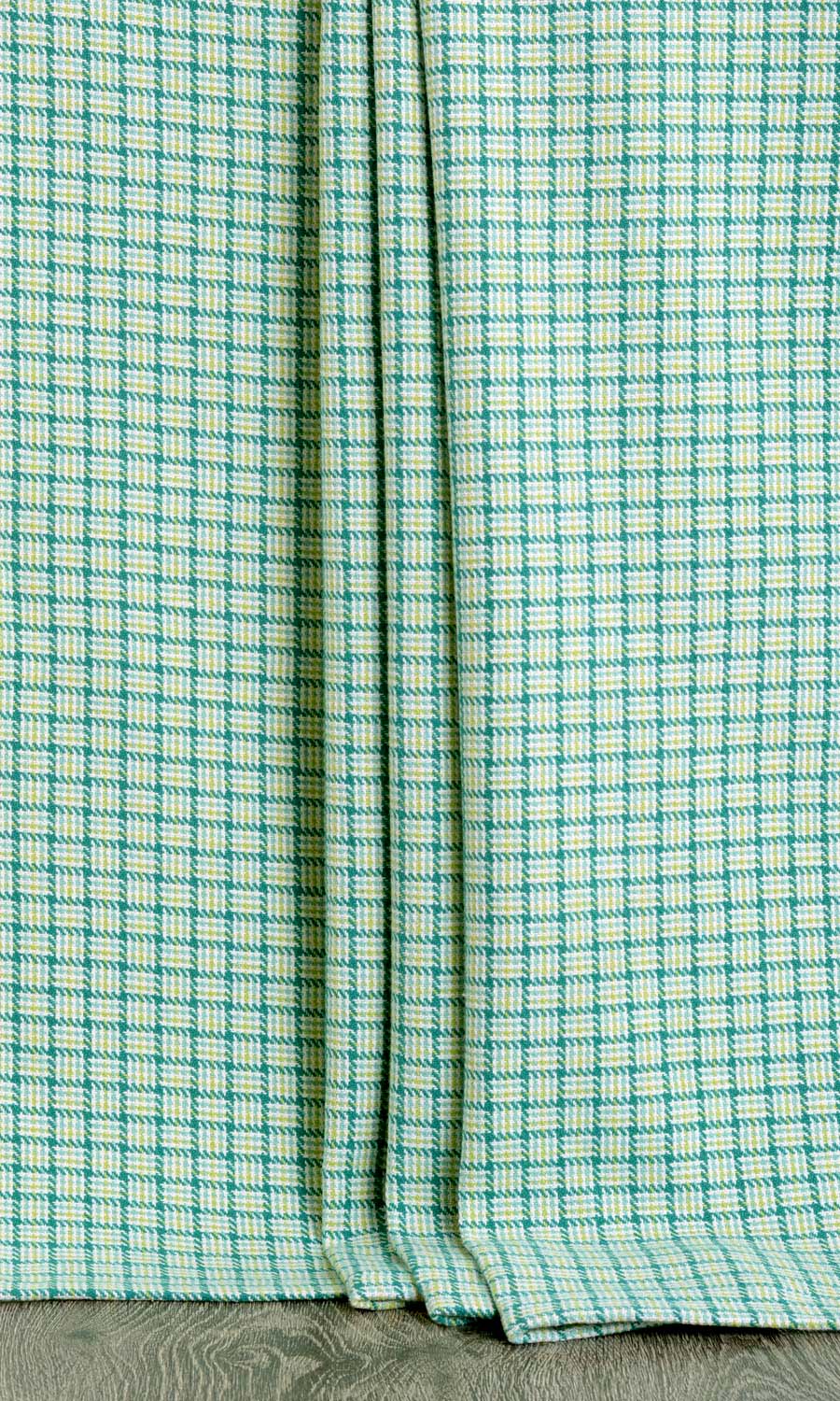 Basketweave Cotton Home Décor Fabric Sample (Green/ Blue)