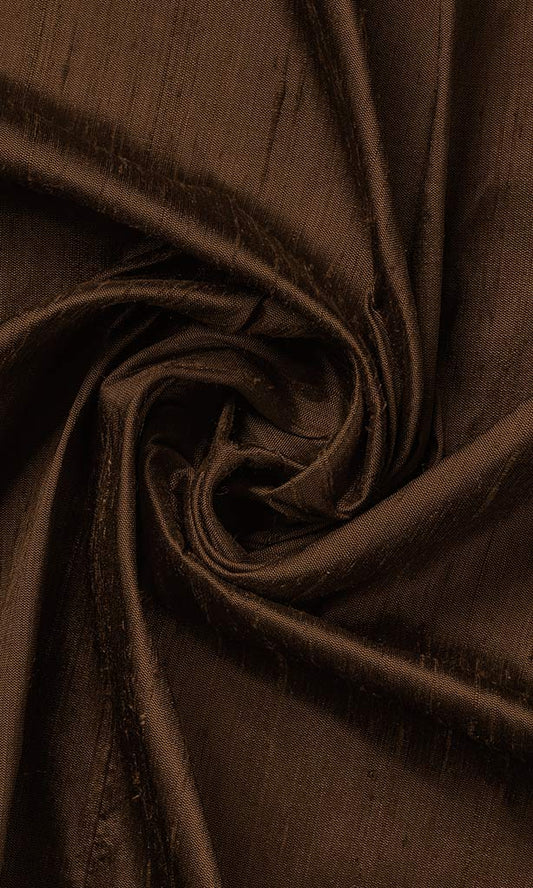 Dupioni Silk Curtain Panels (Brown)