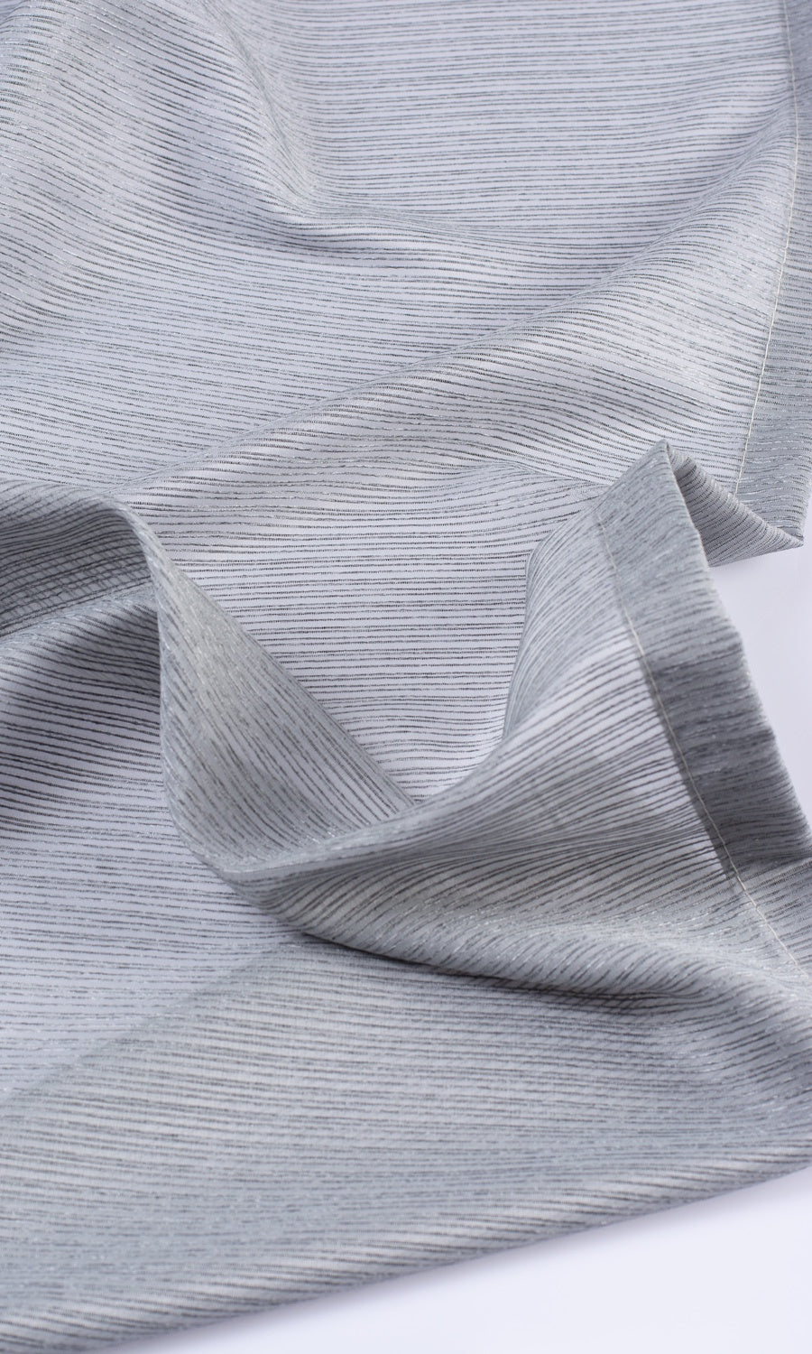 Striped Sheer Home Décor Fabric By the Metre (Silver Grey)