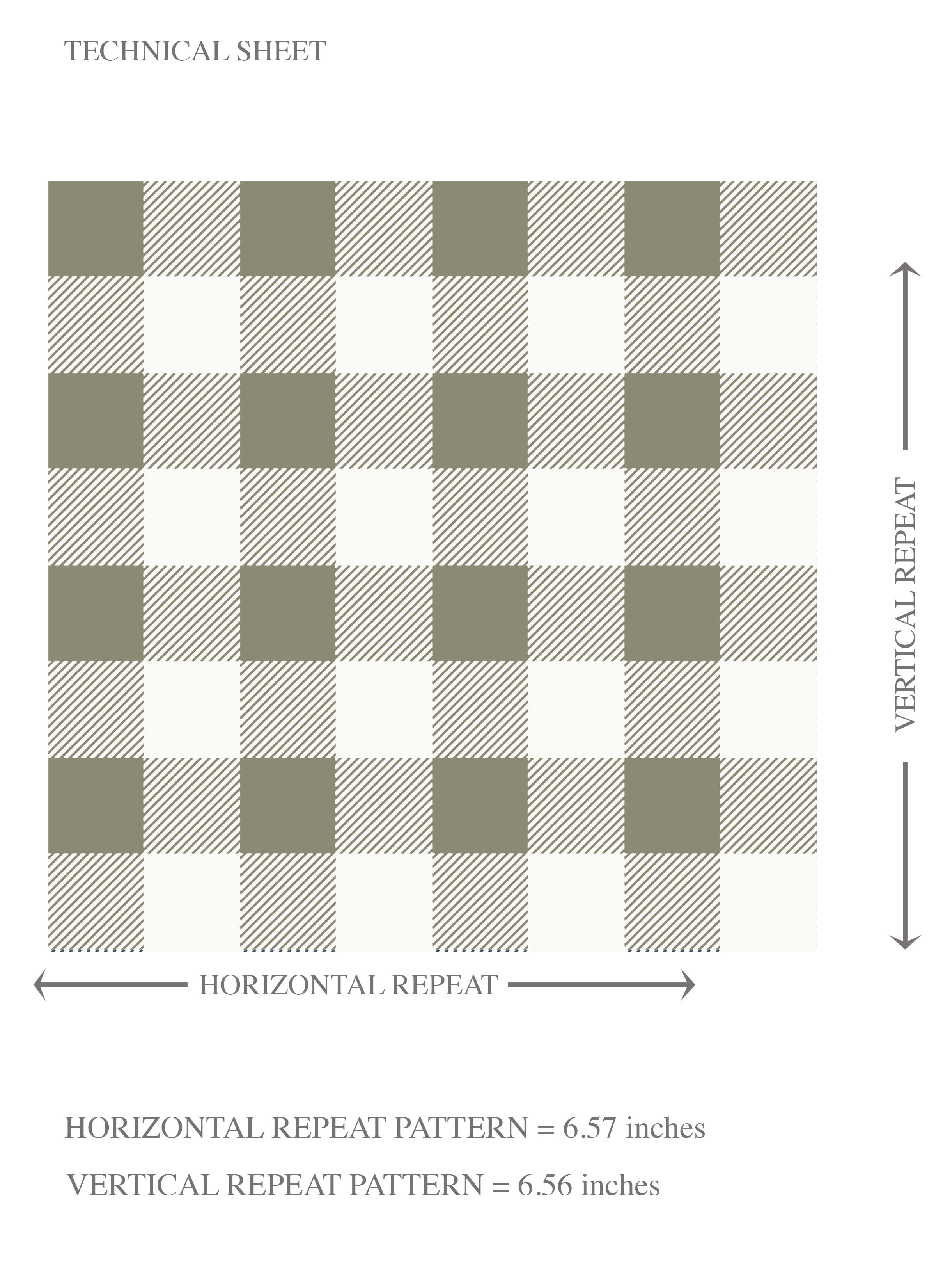 Gingham Checkered Kids Room Wallpaper Sample (Olive Green)